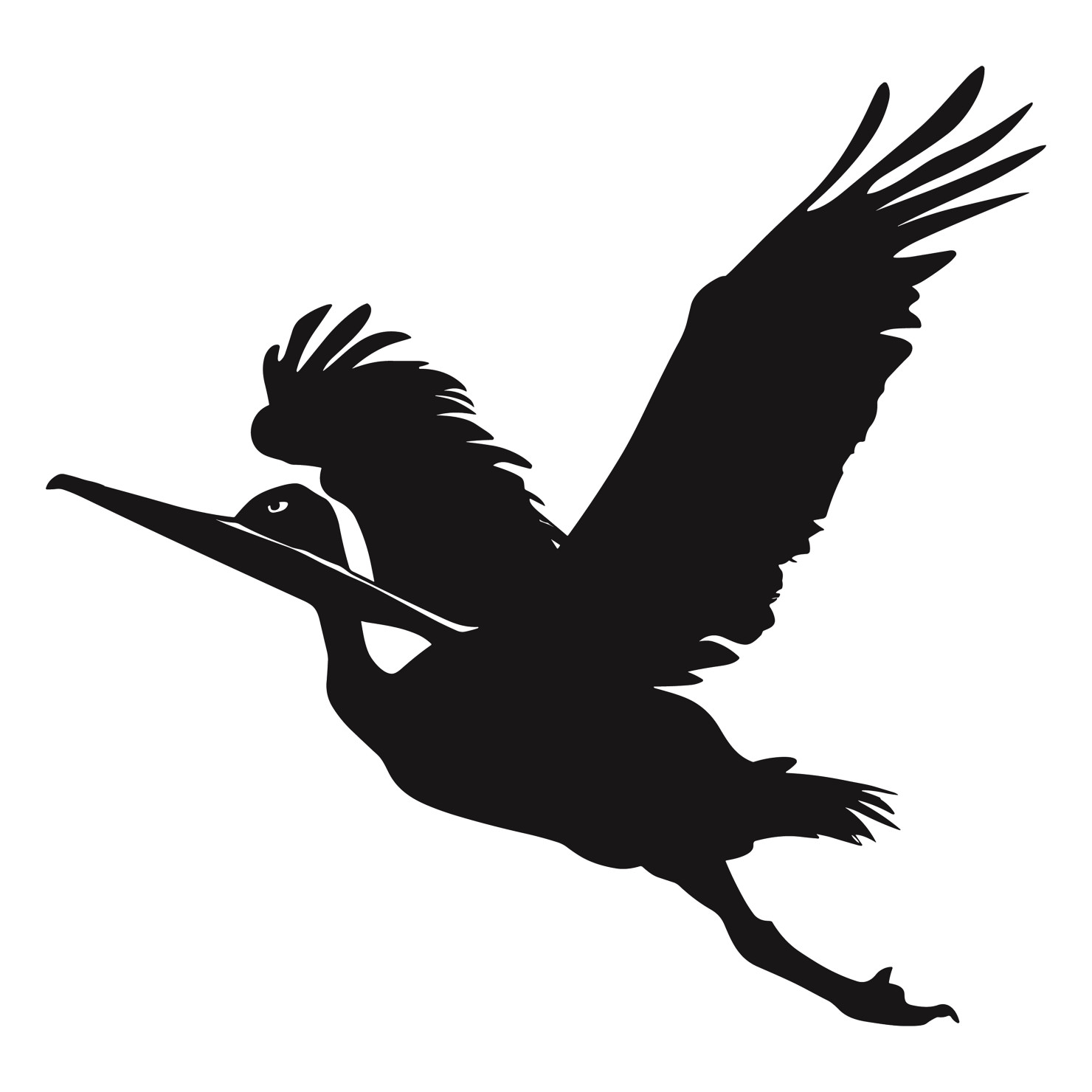 Pelican bird flying silhouette vector #3