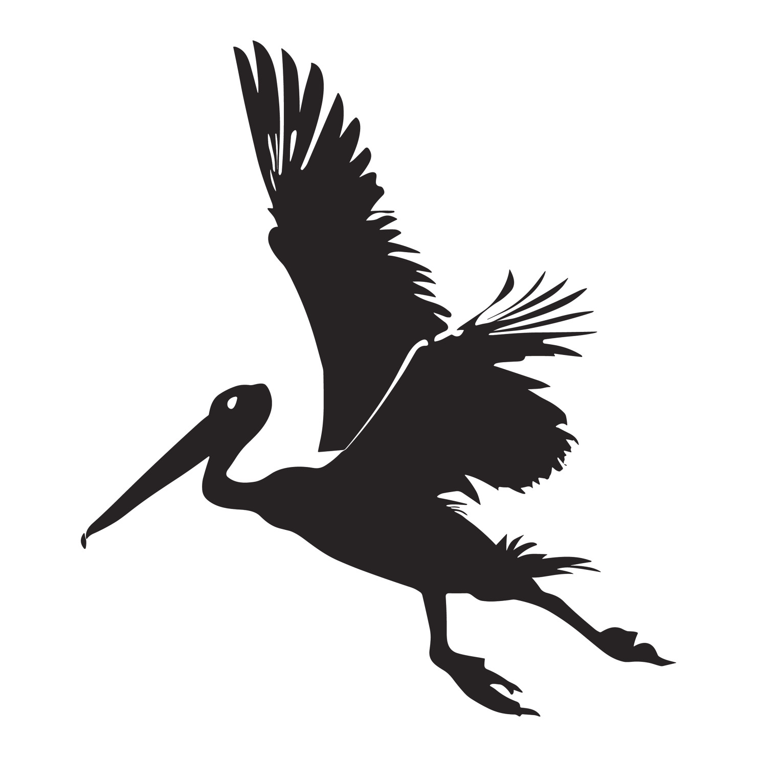 Pelican bird flying silhouette vector #8