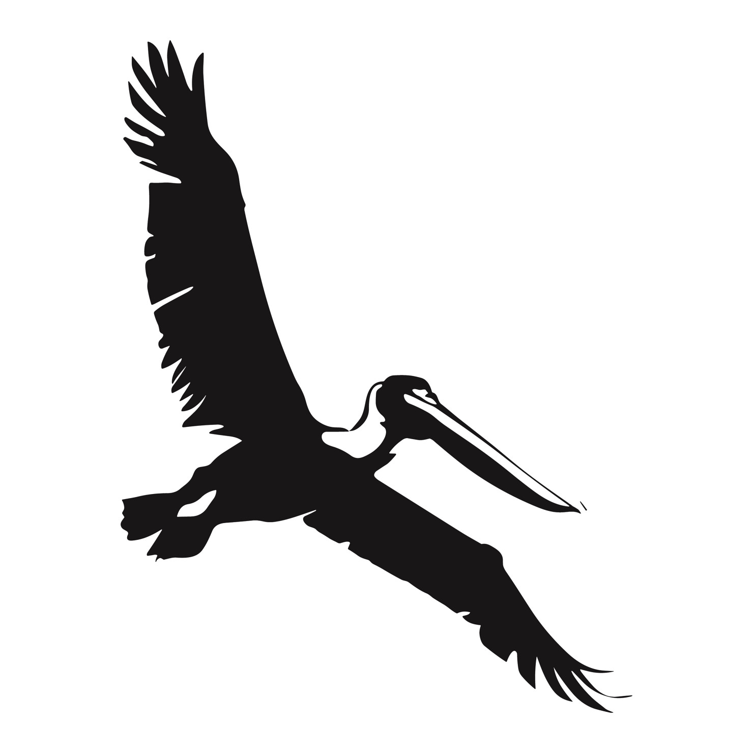 Pelican bird flying silhouette vector #9