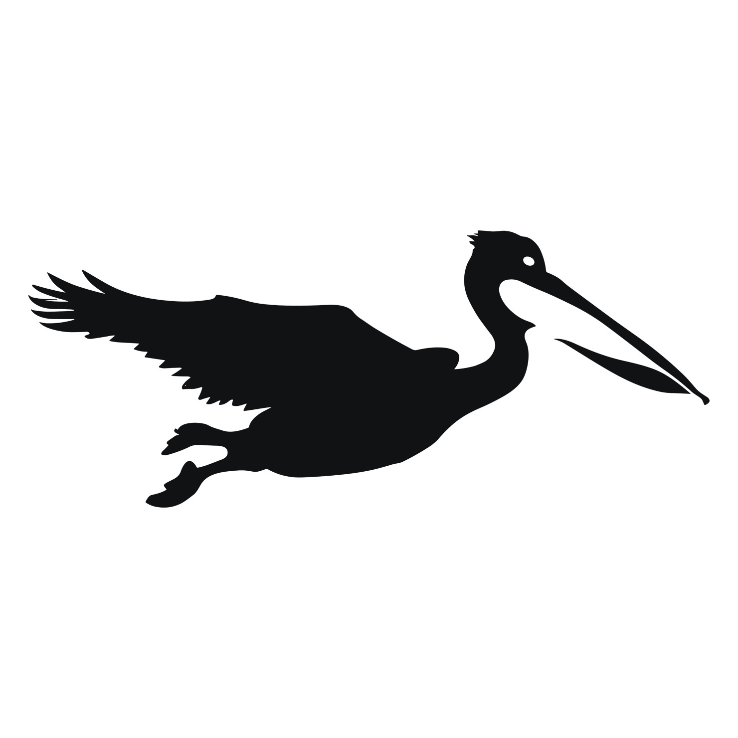 Pelican bird flying silhouette vector #11