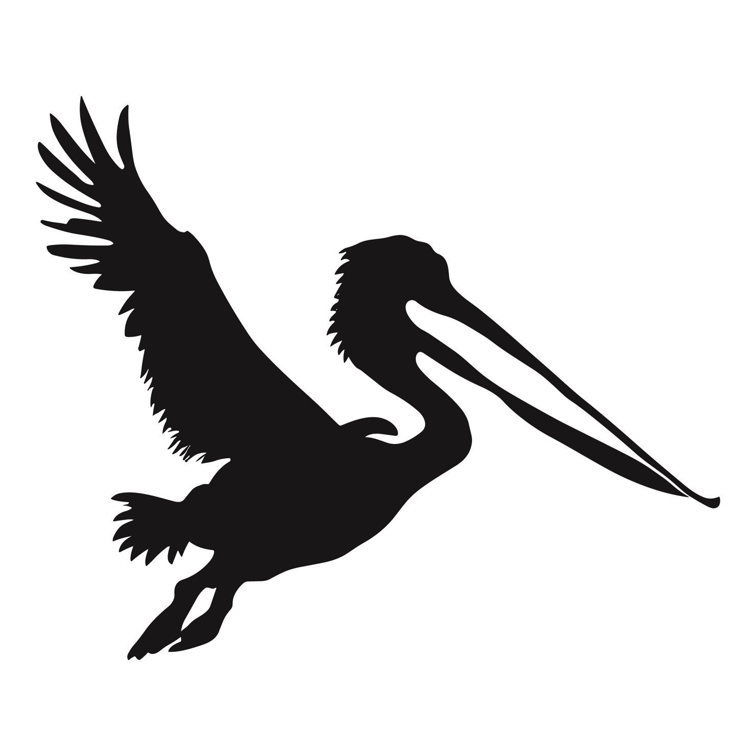 Pelican bird flying silhouette vector #12