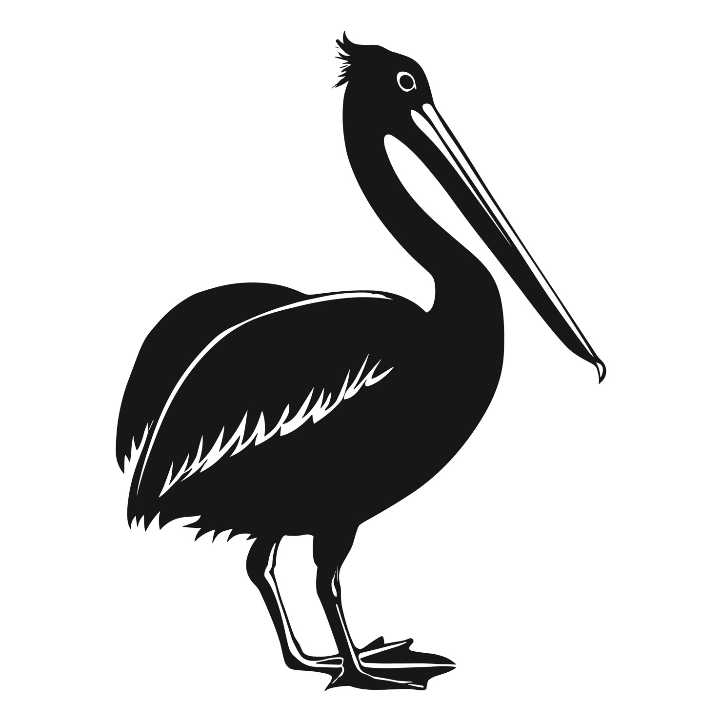 Pelican bird silhouette vector #15