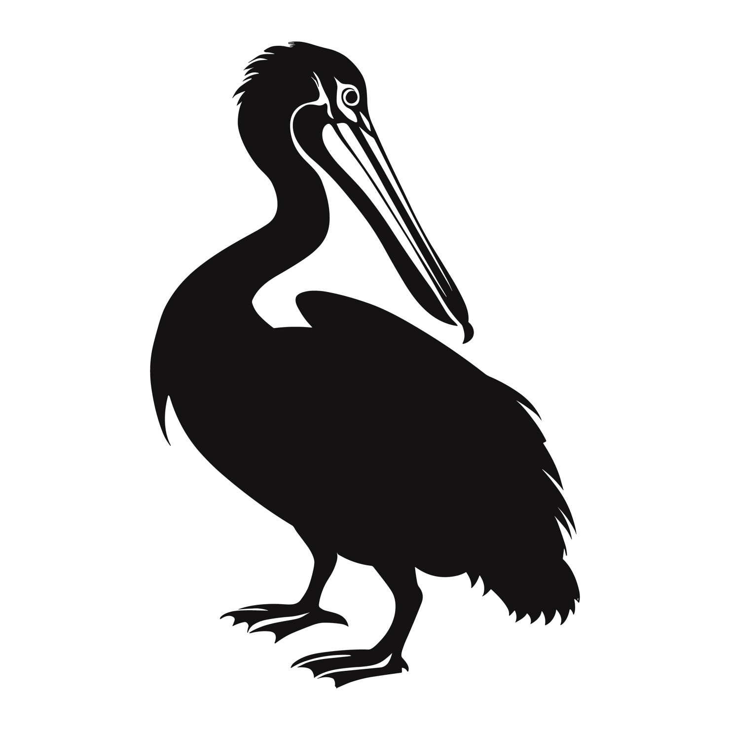 Pelican bird silhouette vector #19