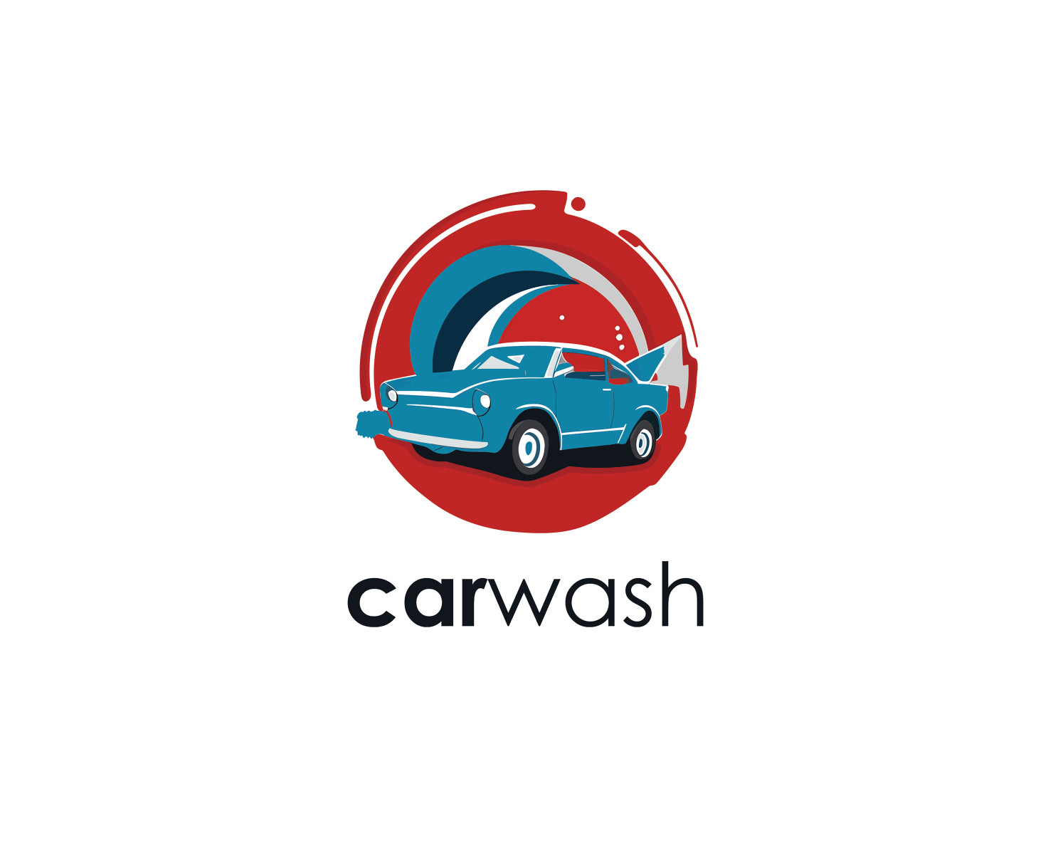 Blue color car wash logo #25