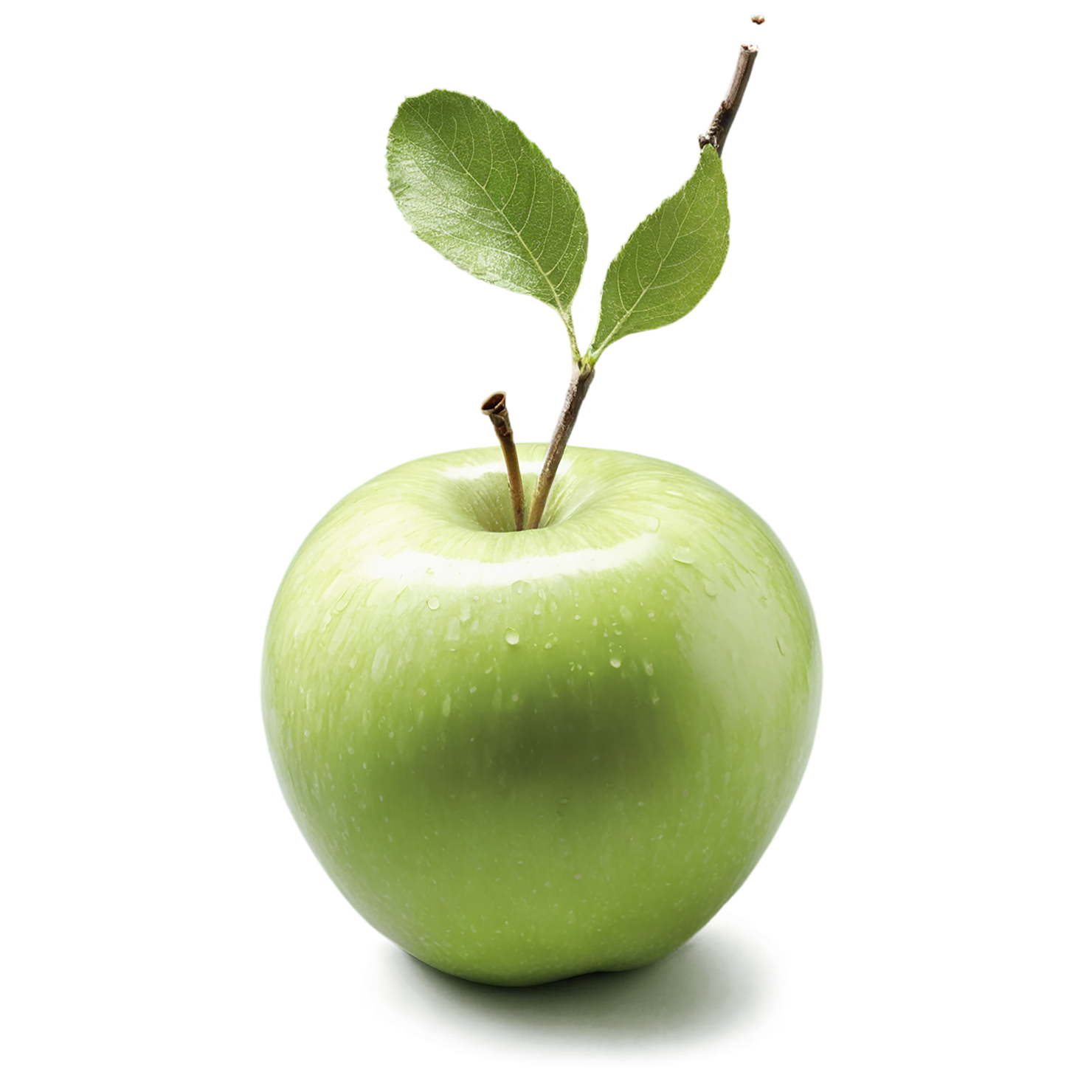 Green apple fruit isolated on transparent background #146