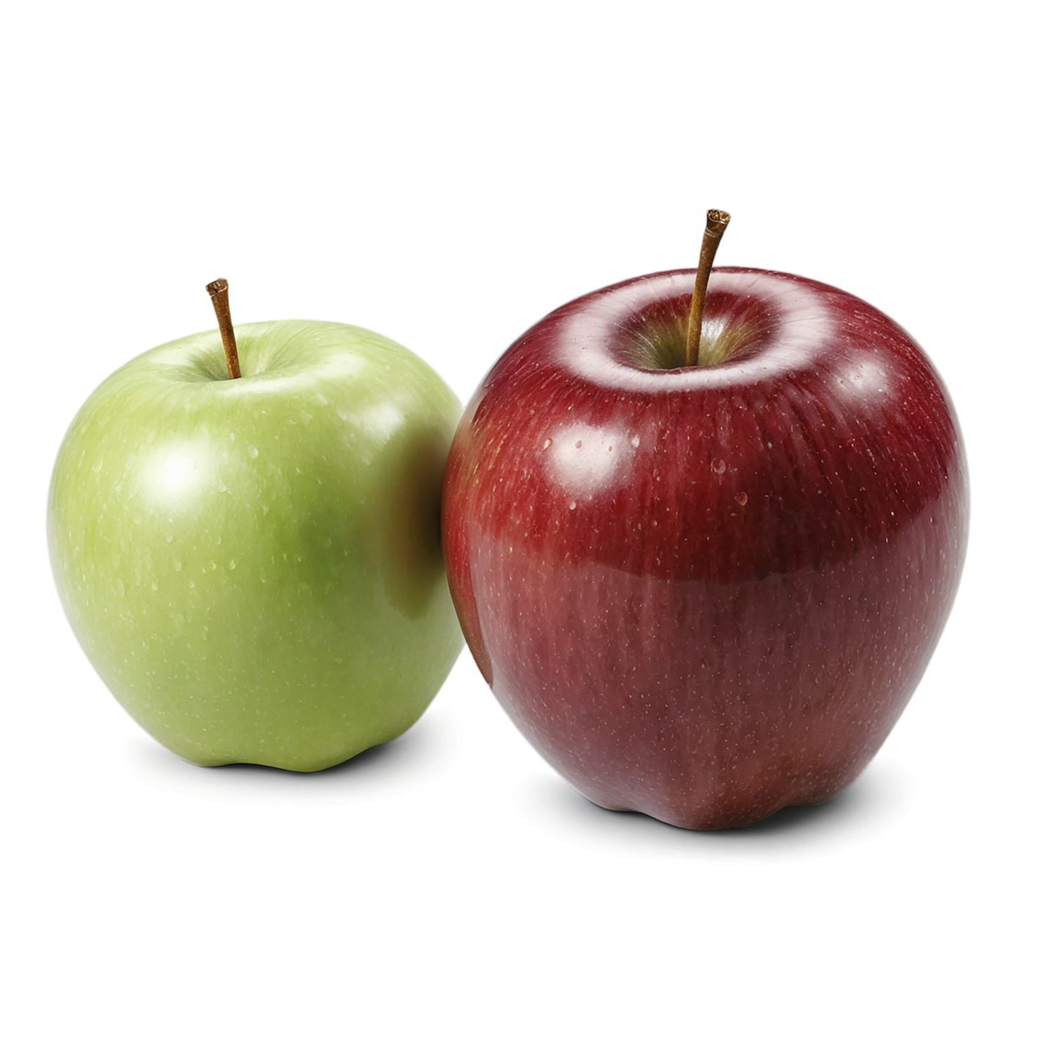Red and green apple fruit isolated on transparent background #233
