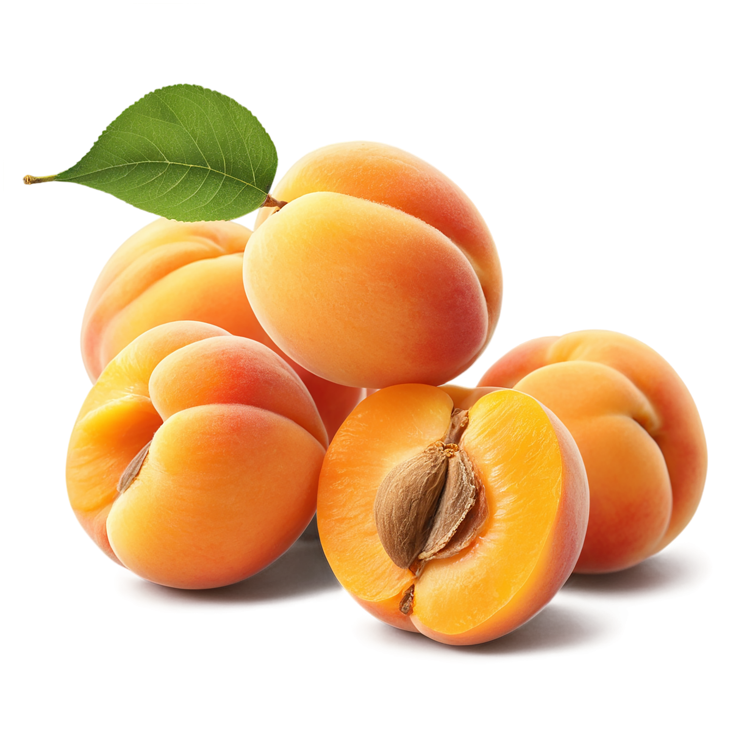 Apricot fruit with seed isolated on transparent background #239