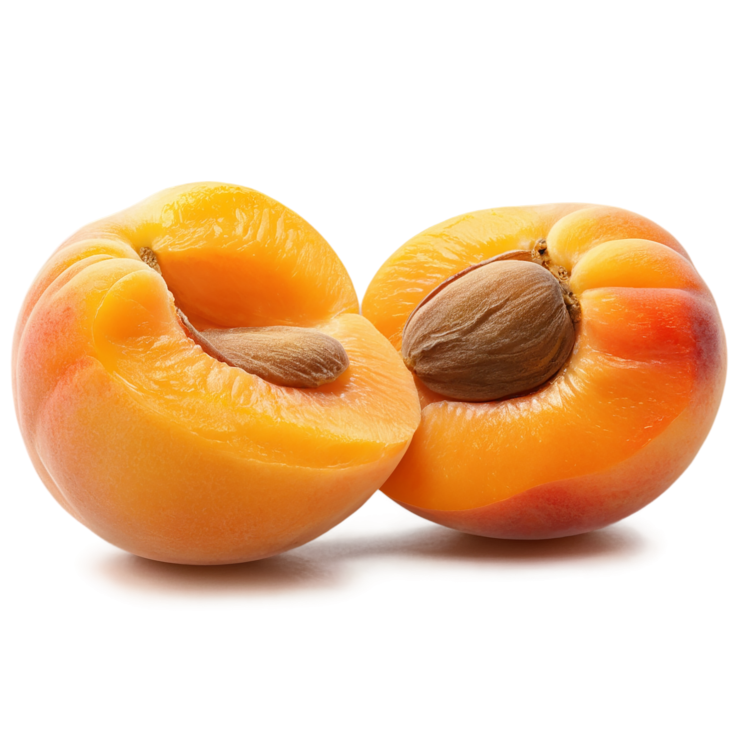 Apricot fruit with seed isolated on transparent background #242