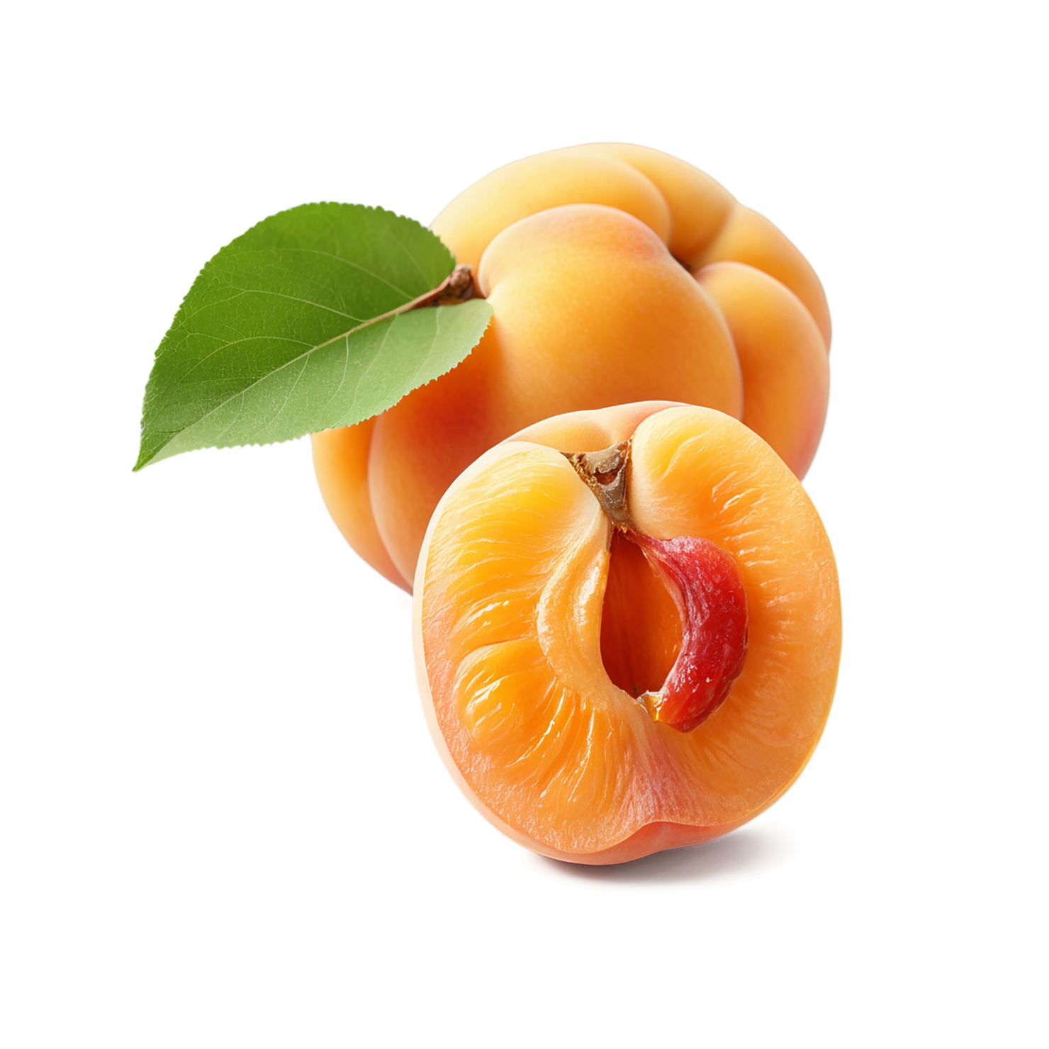 Apricot fruit with seed isolated on transparent background #247