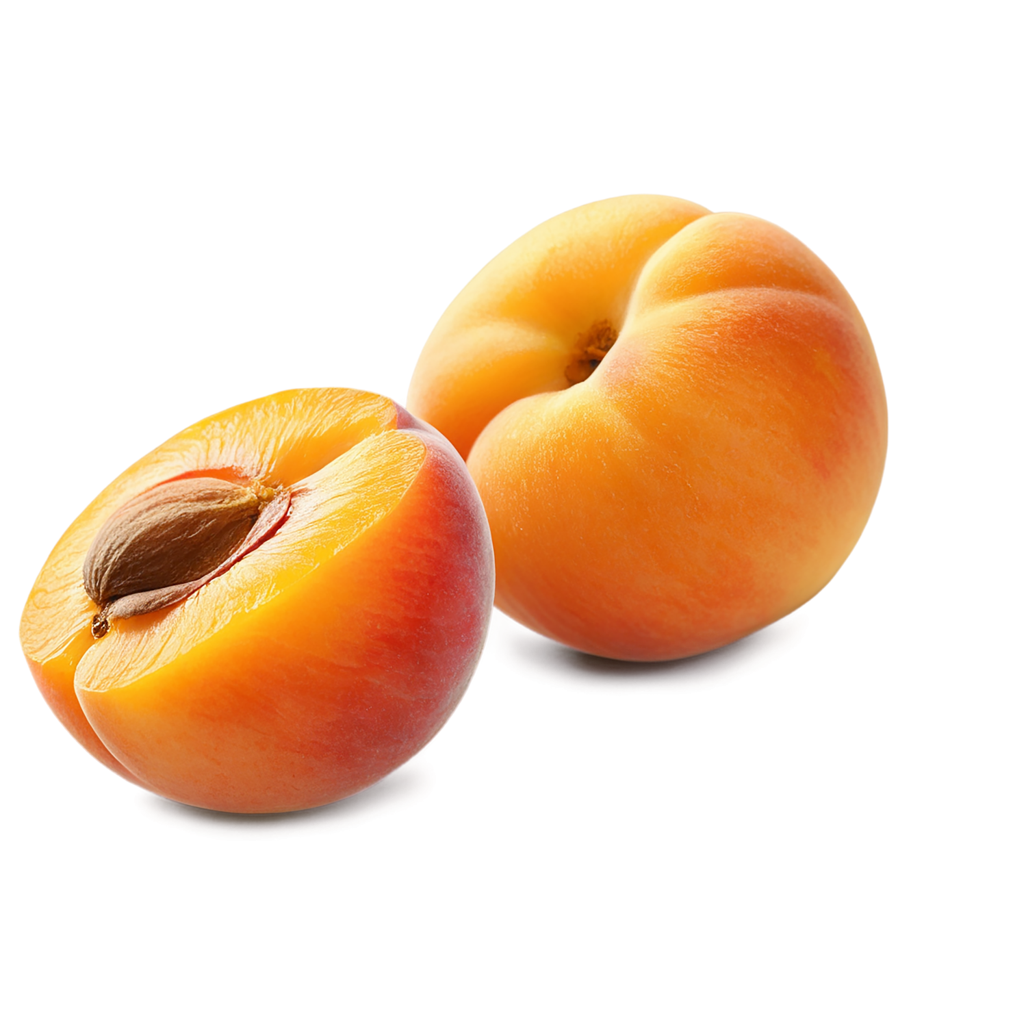 Apricot fruit with seed isolated on transparent background #257