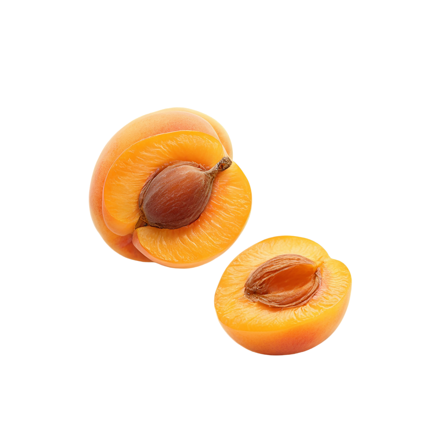 Apricot fruit with seed isolated on transparent background #258