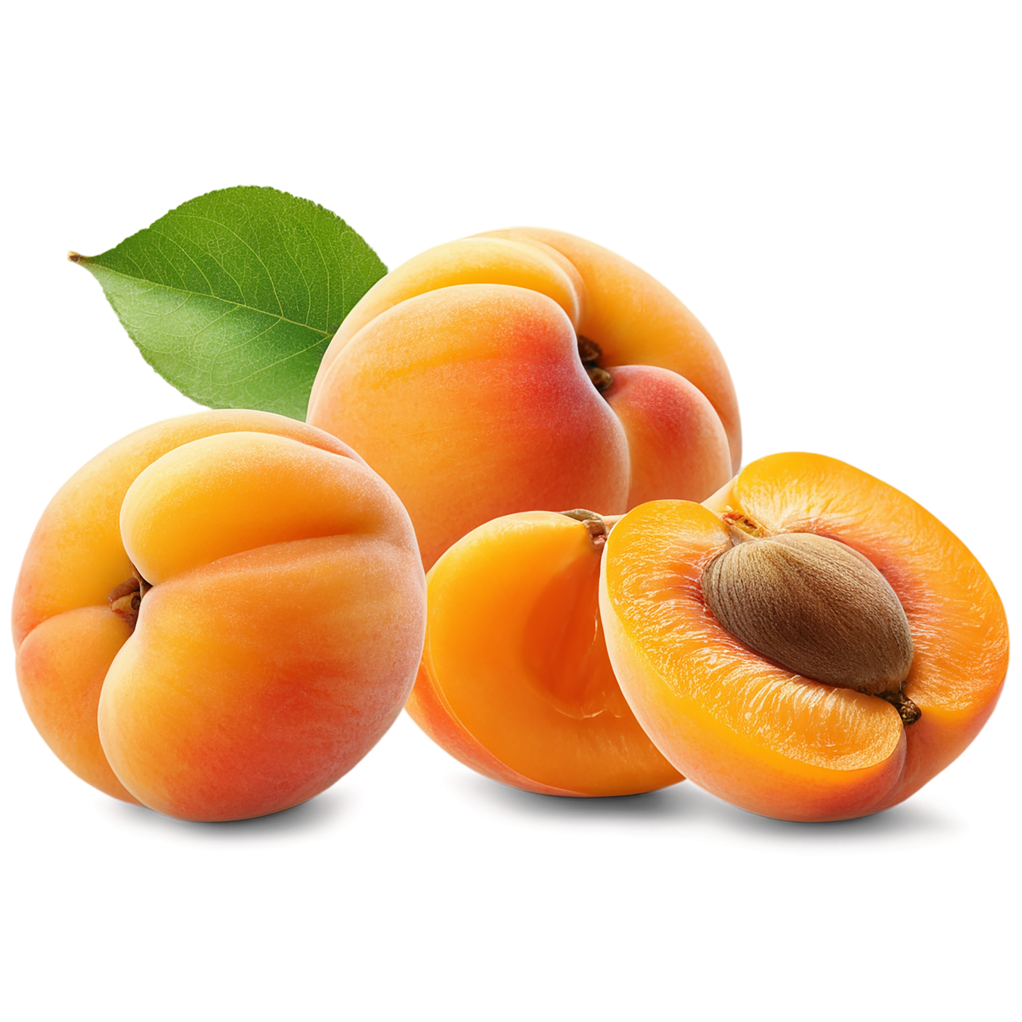 Apricot fruit with seed isolated on transparent background #259
