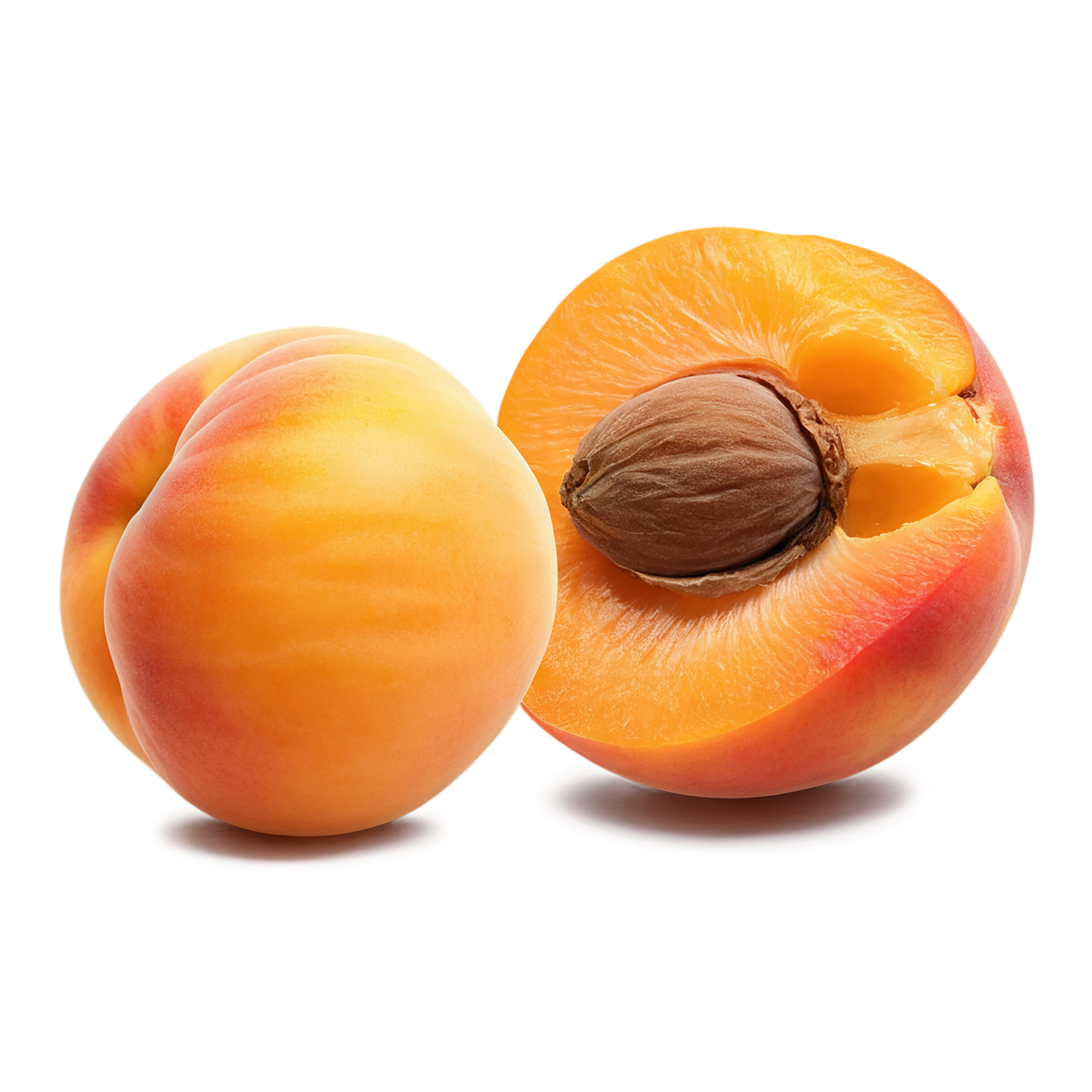 Apricot fruit with seed isolated on transparent background #260