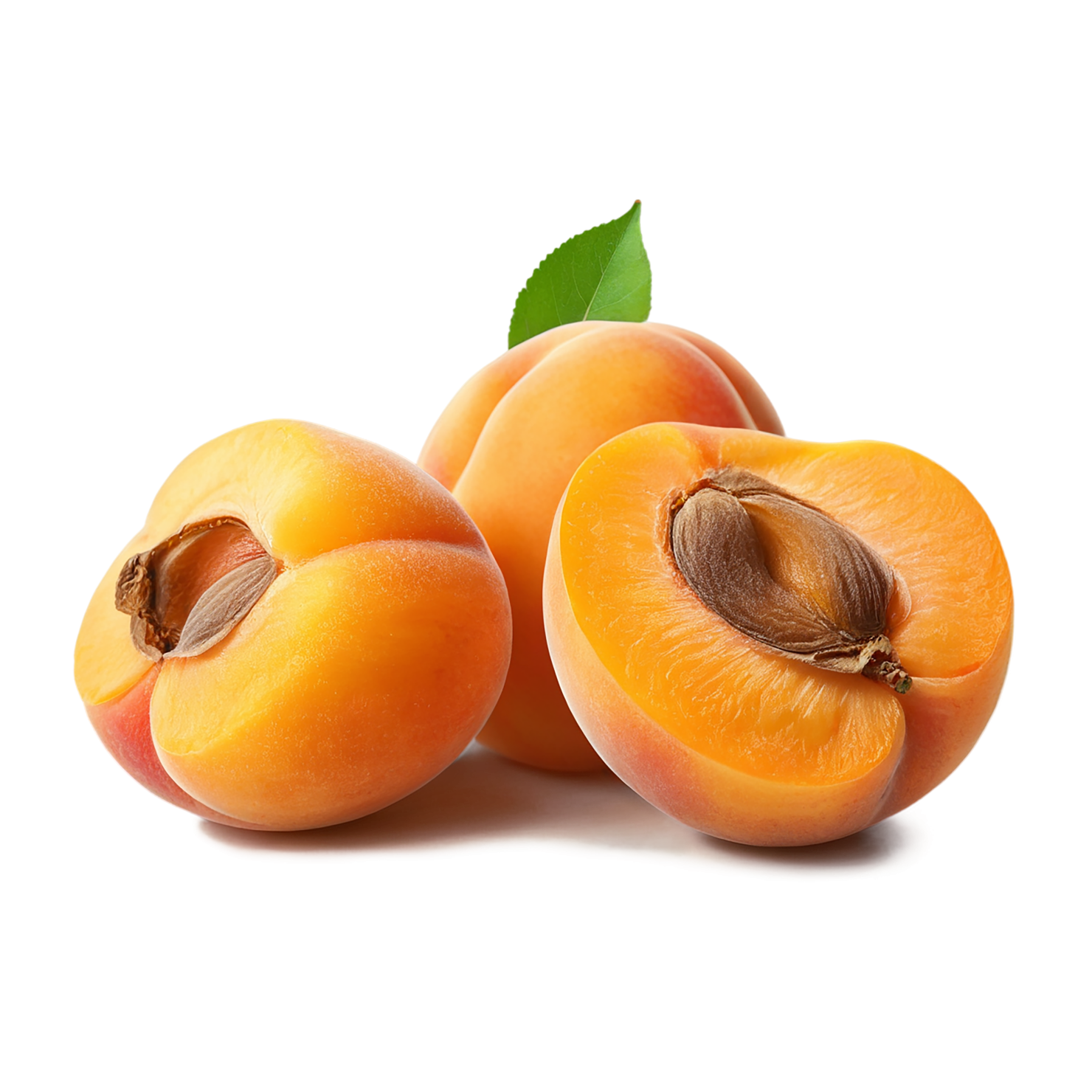 Apricot fruit with seed isolated on transparent background #264