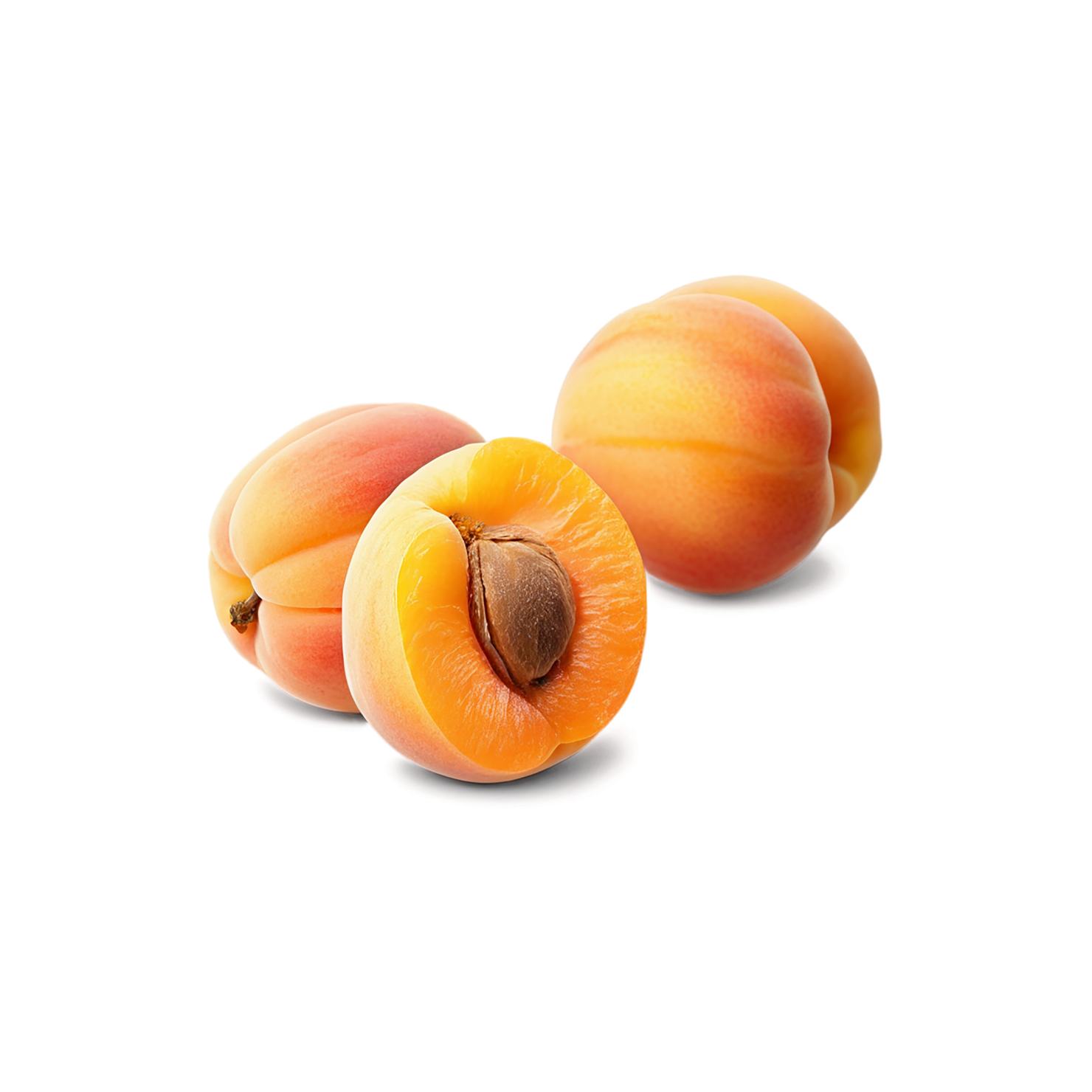 Apricot fruit with seed isolated on transparent background #268
