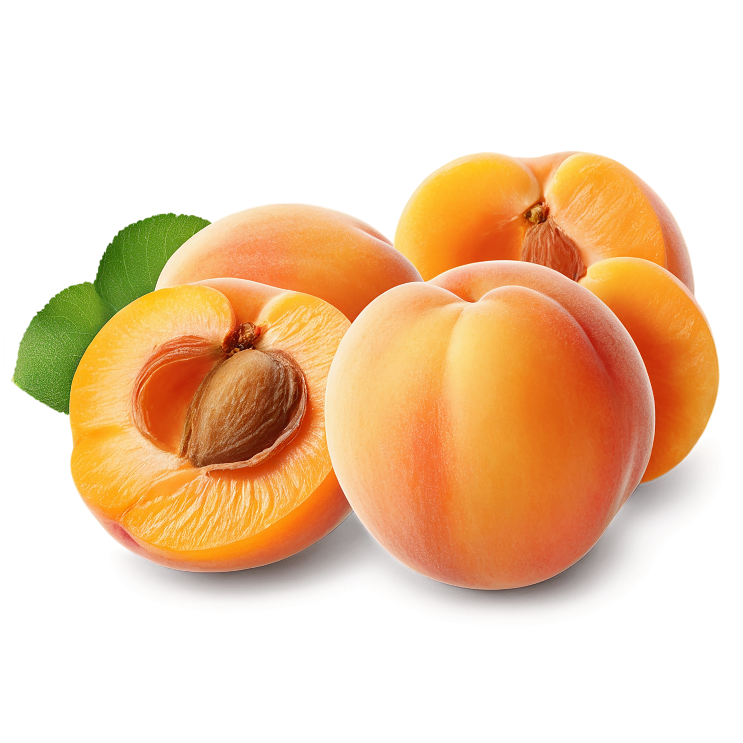 Apricot fruit with seed isolated on transparent background #270