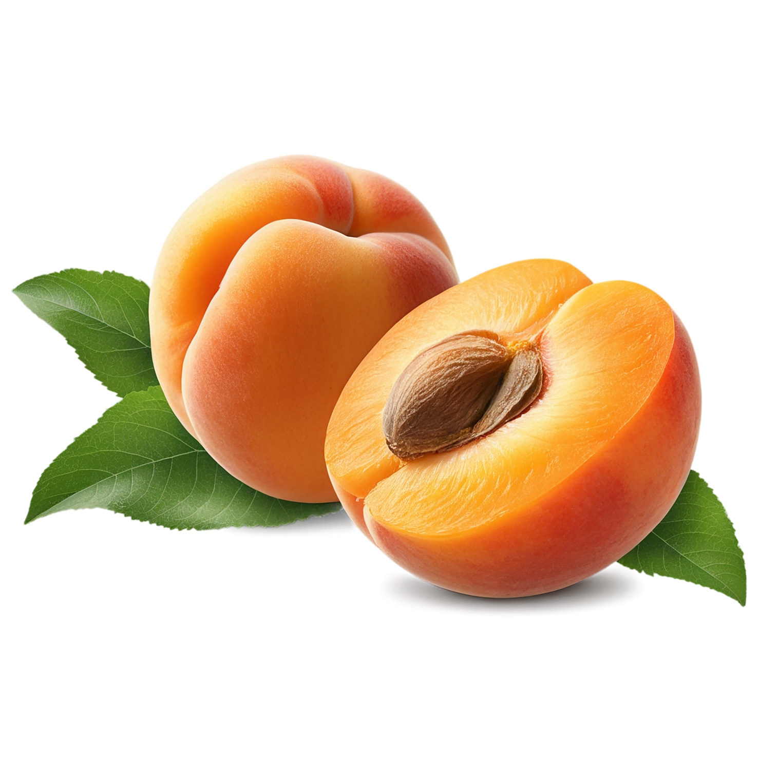 Apricot fruit with seed isolated on transparent background #271