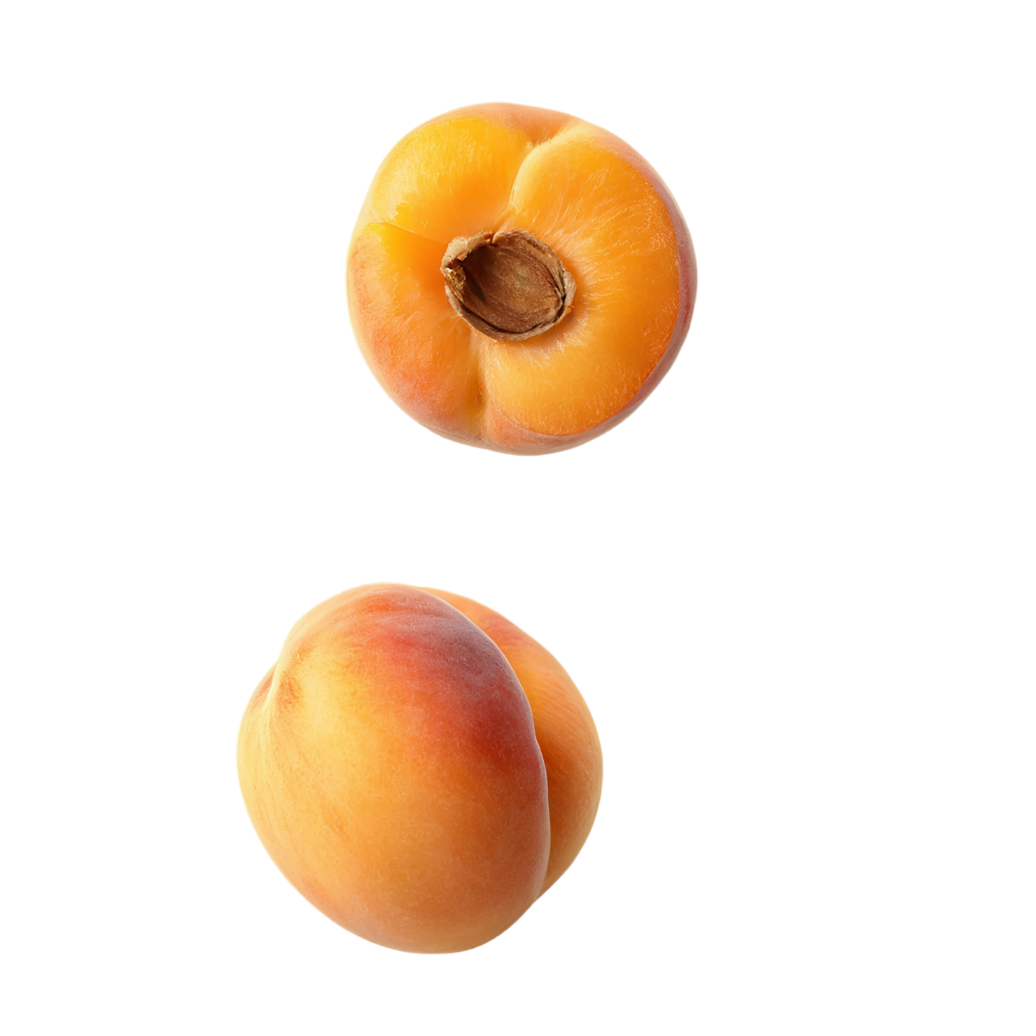 Apricot fruit with seed isolated on transparent background #272