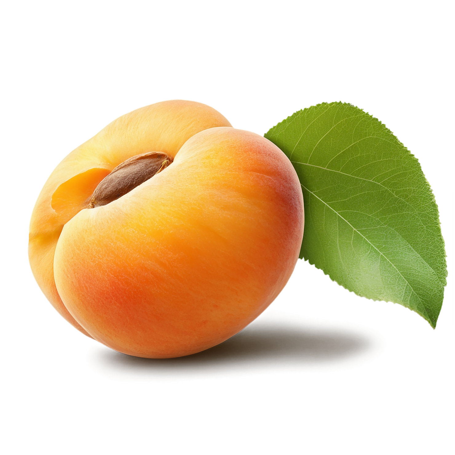 Apricot fruit with seed isolated on transparent background #273