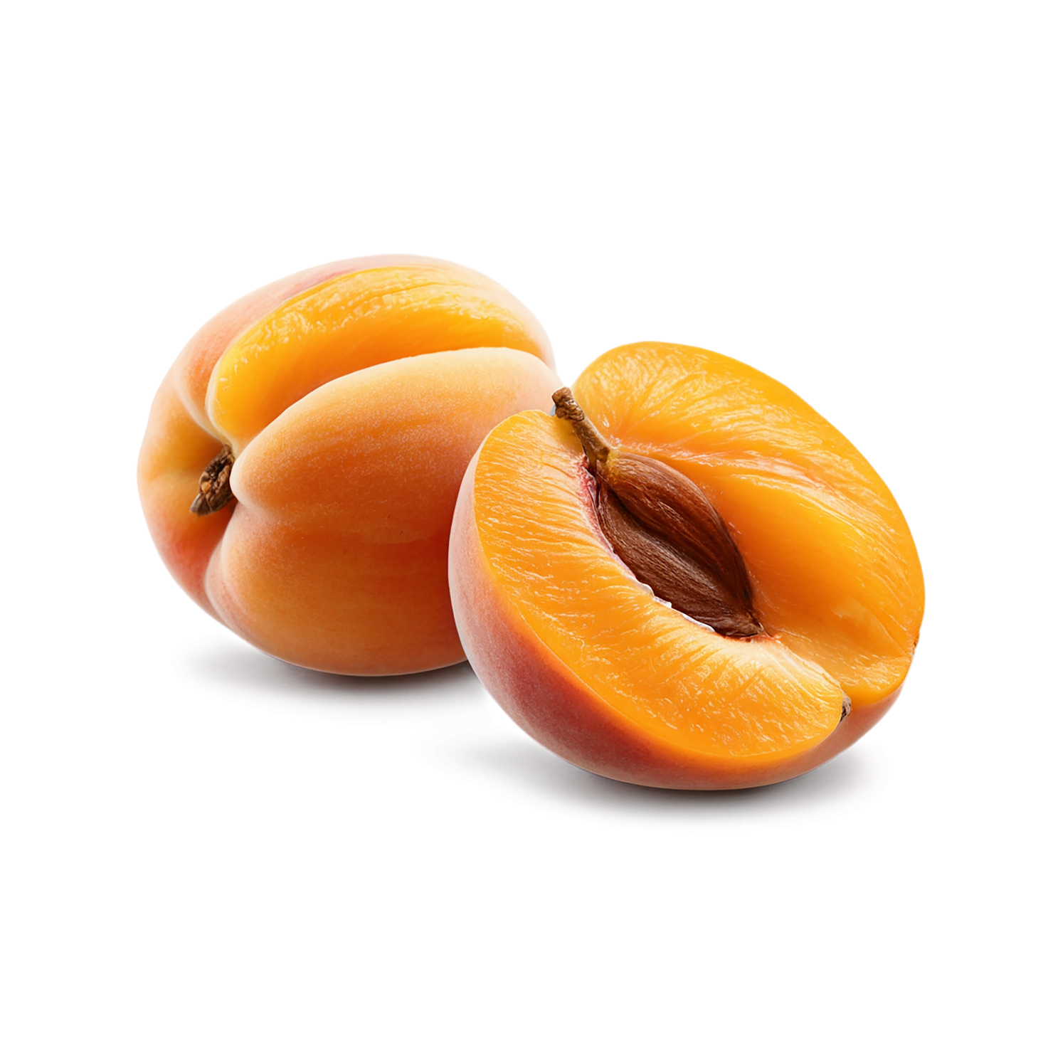 Apricot fruit with seed isolated on transparent background #274