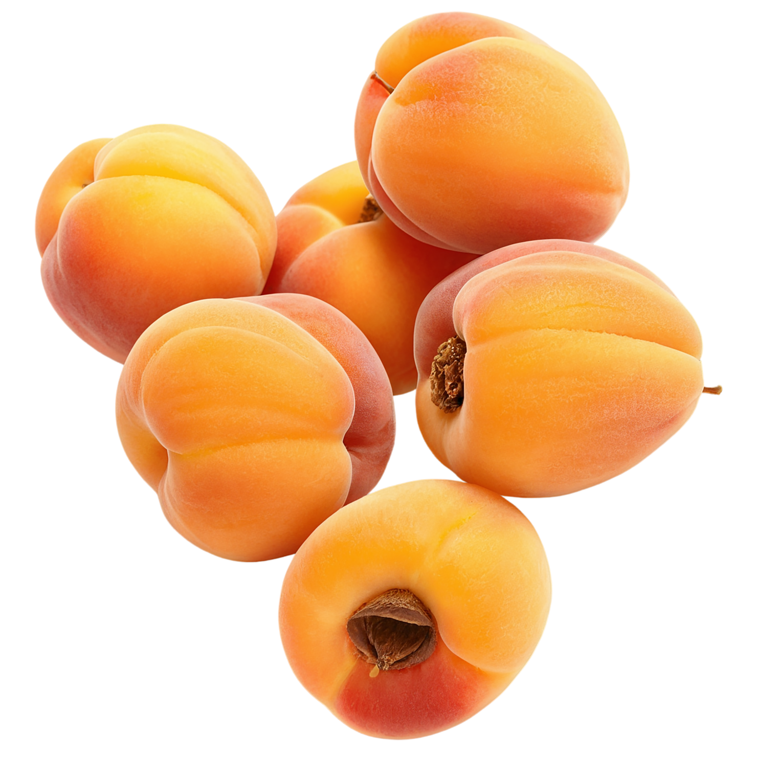 Apricot fruit with seed isolated on transparent background #275