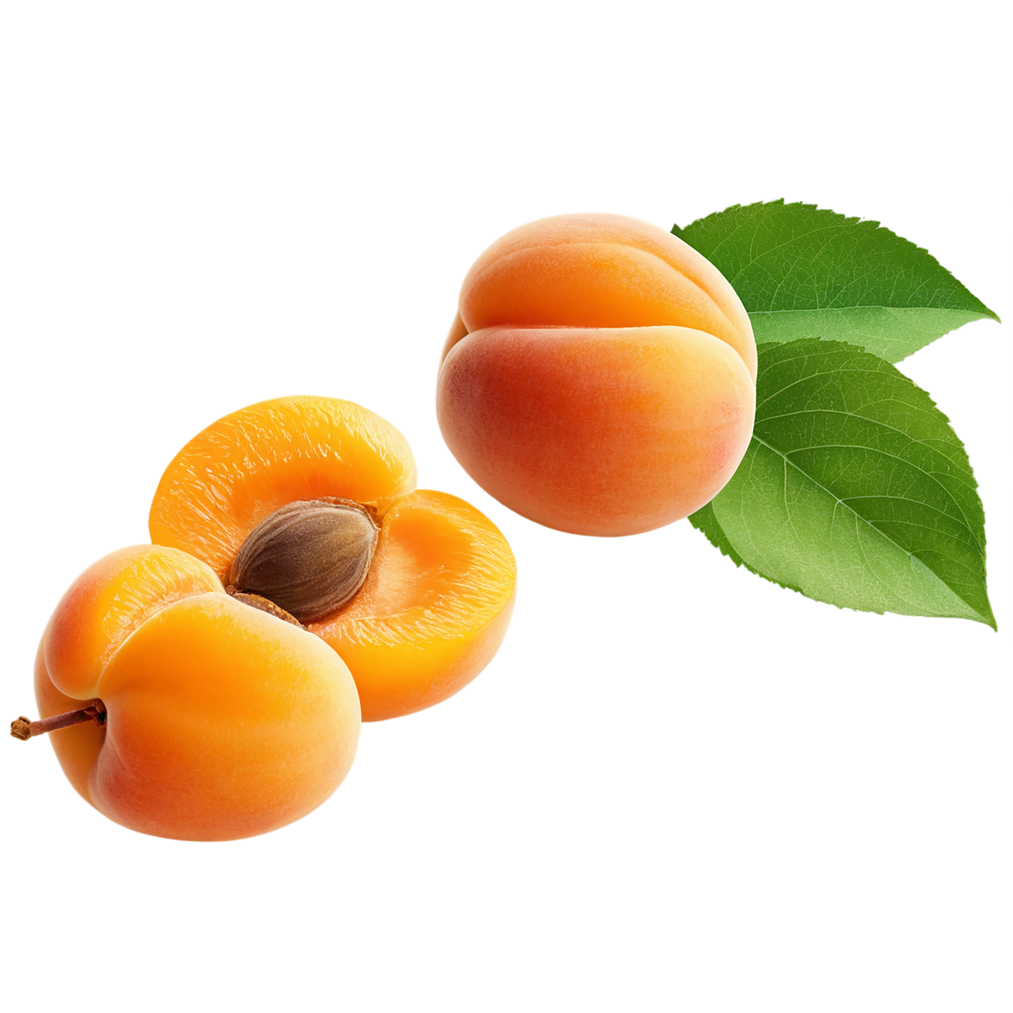 Apricot fruit with seed isolated on transparent background #277