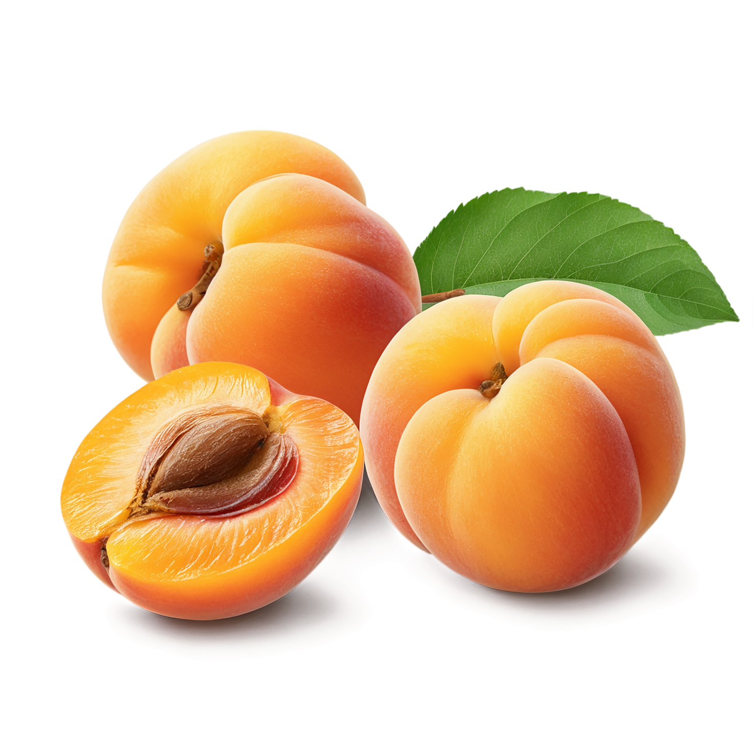 Apricot fruit with seed isolated on transparent background #278