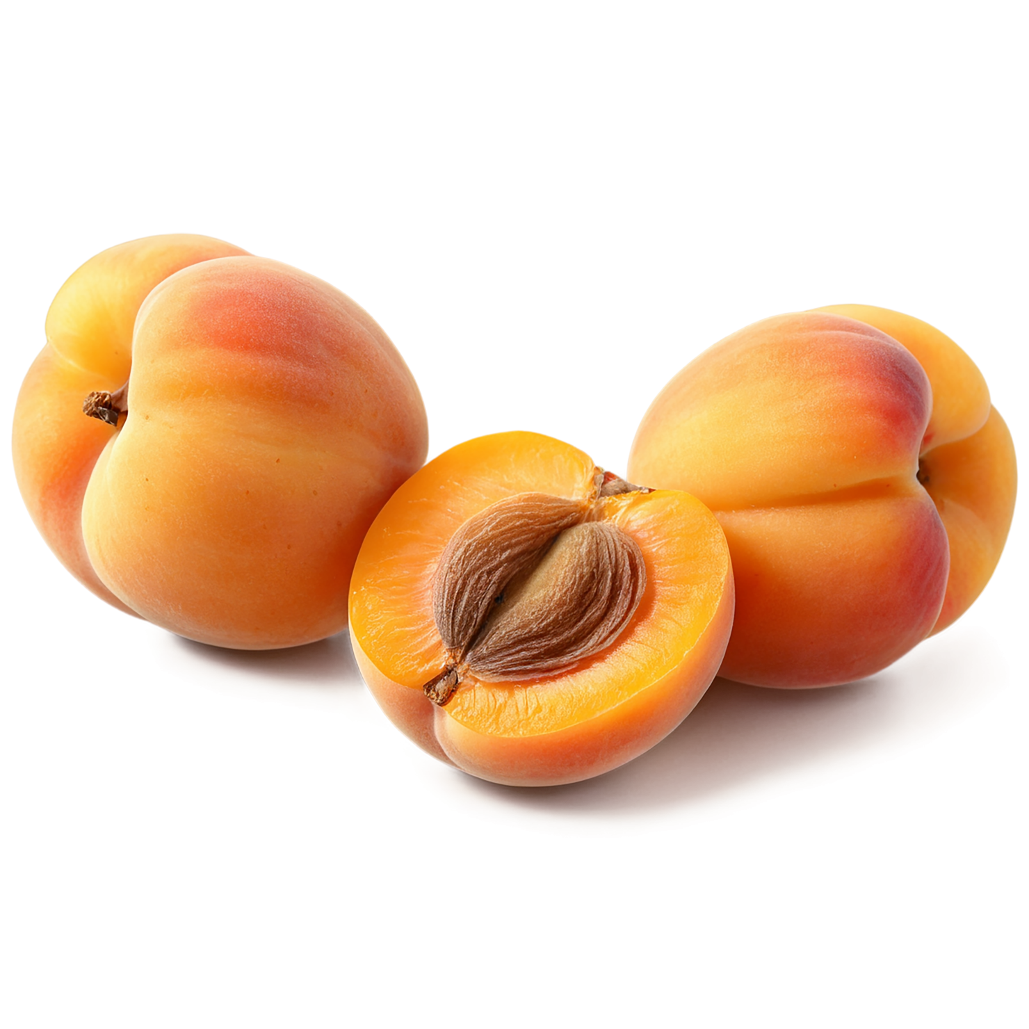 Apricot fruit with seed isolated on transparent background #279