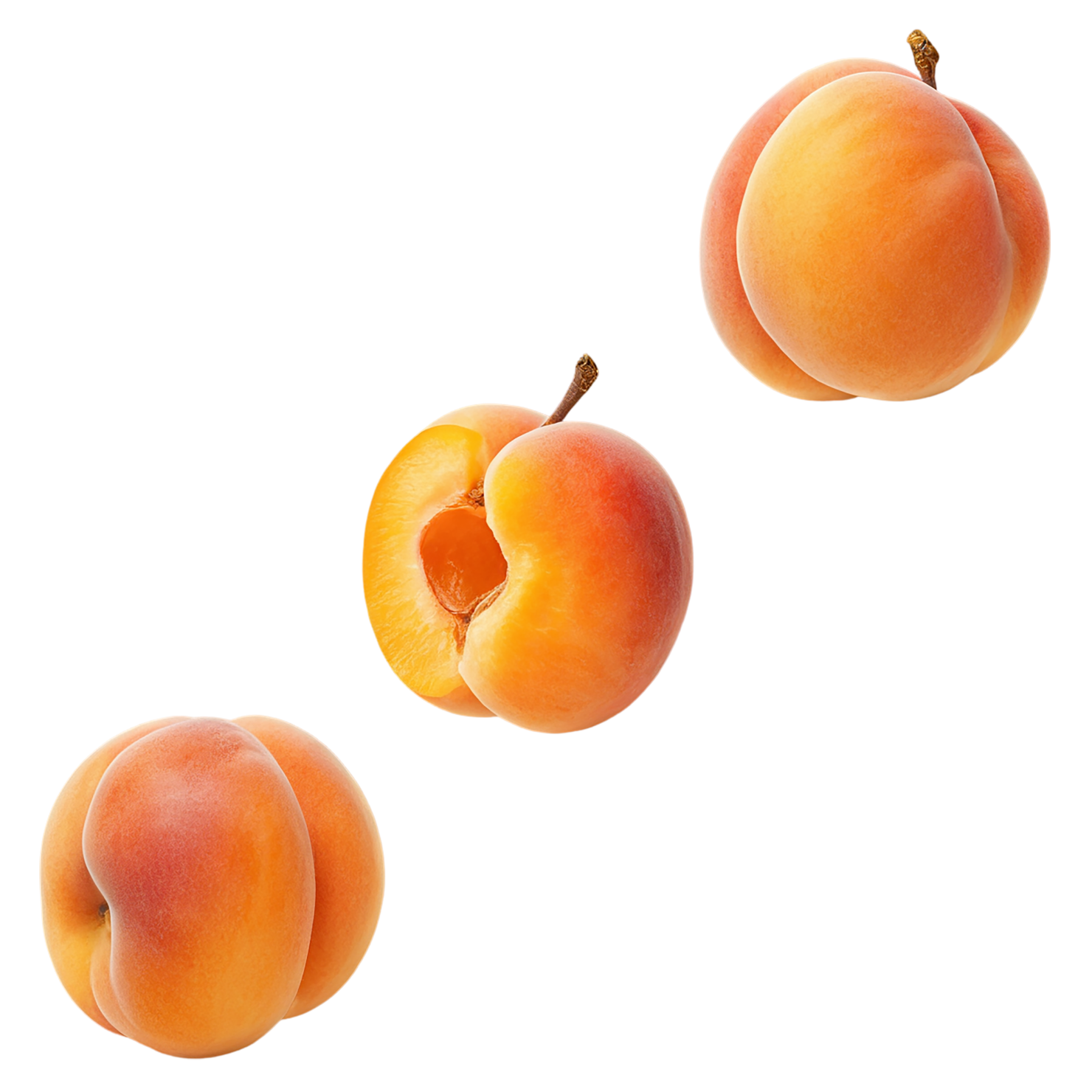 Apricot fruit with seed isolated on transparent background #282