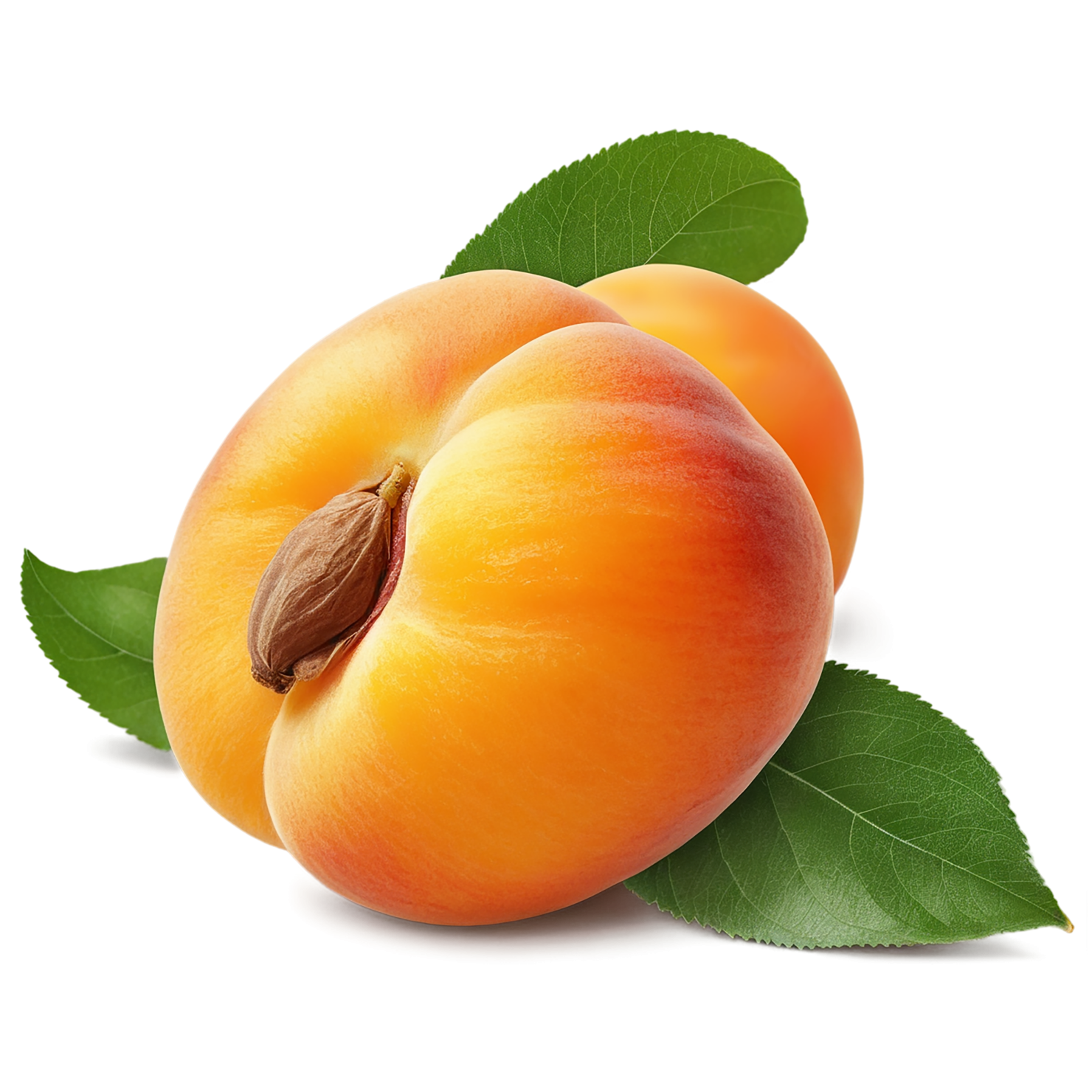 Apricot fruit with seed isolated on transparent background #284
