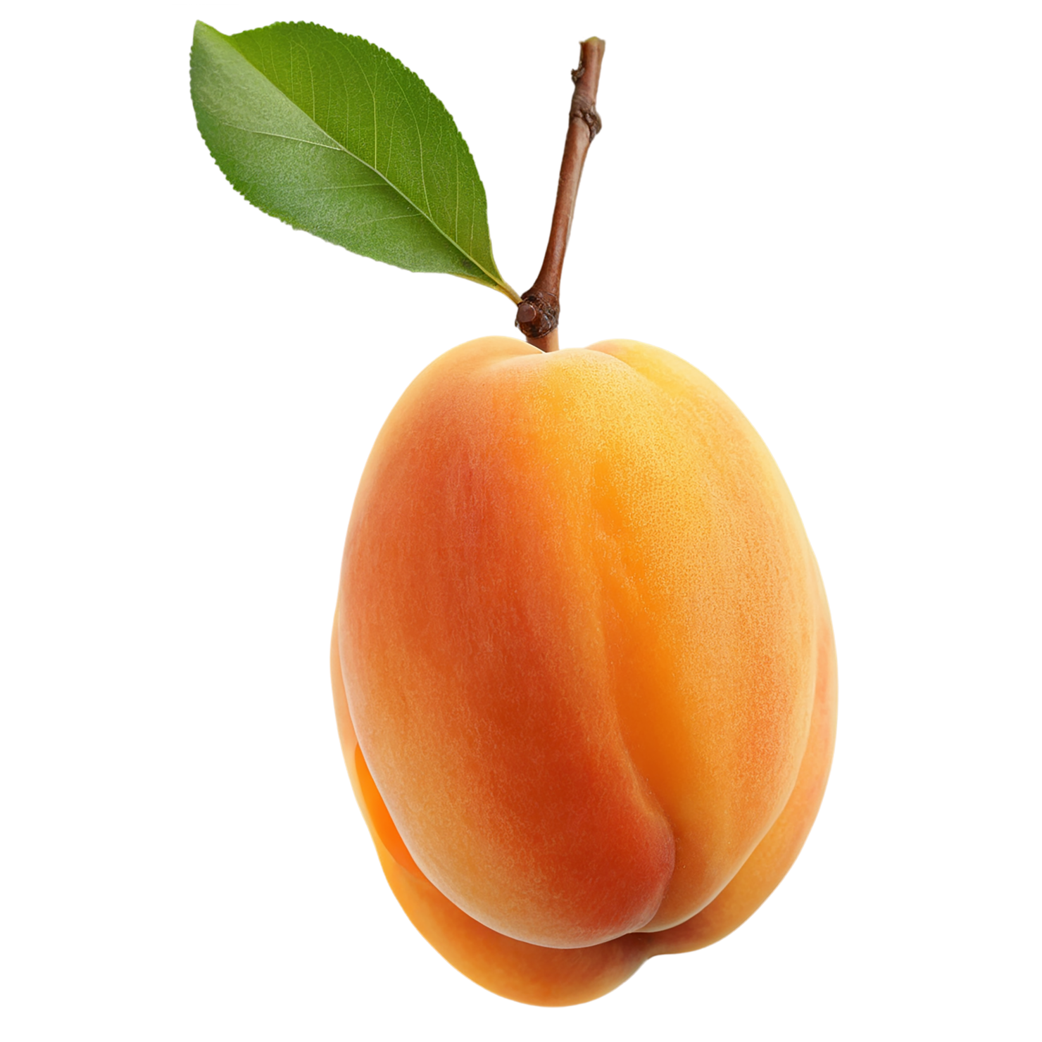 Apricot fruit with leaf isolated on transparent background #302