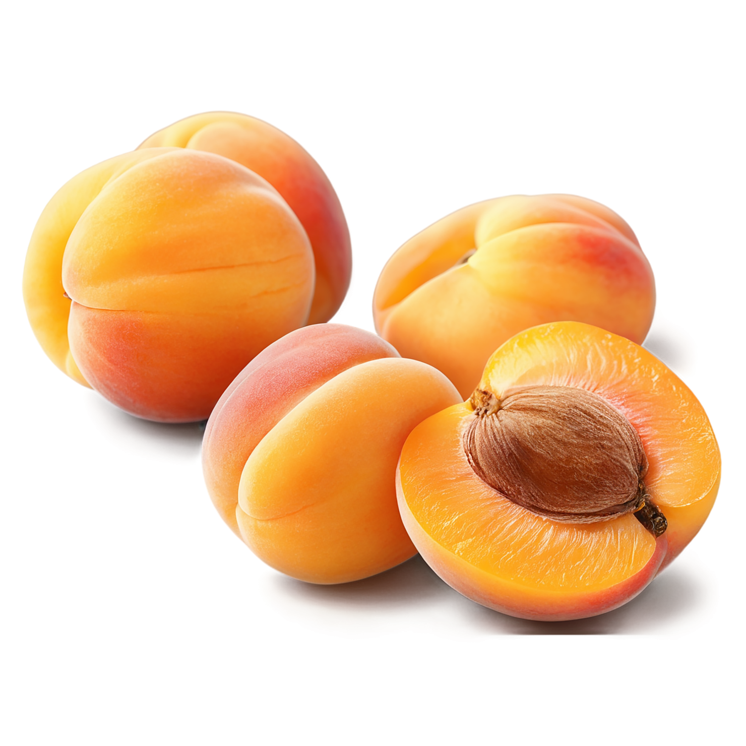 Apricot fruit with leaf isolated on transparent background #312