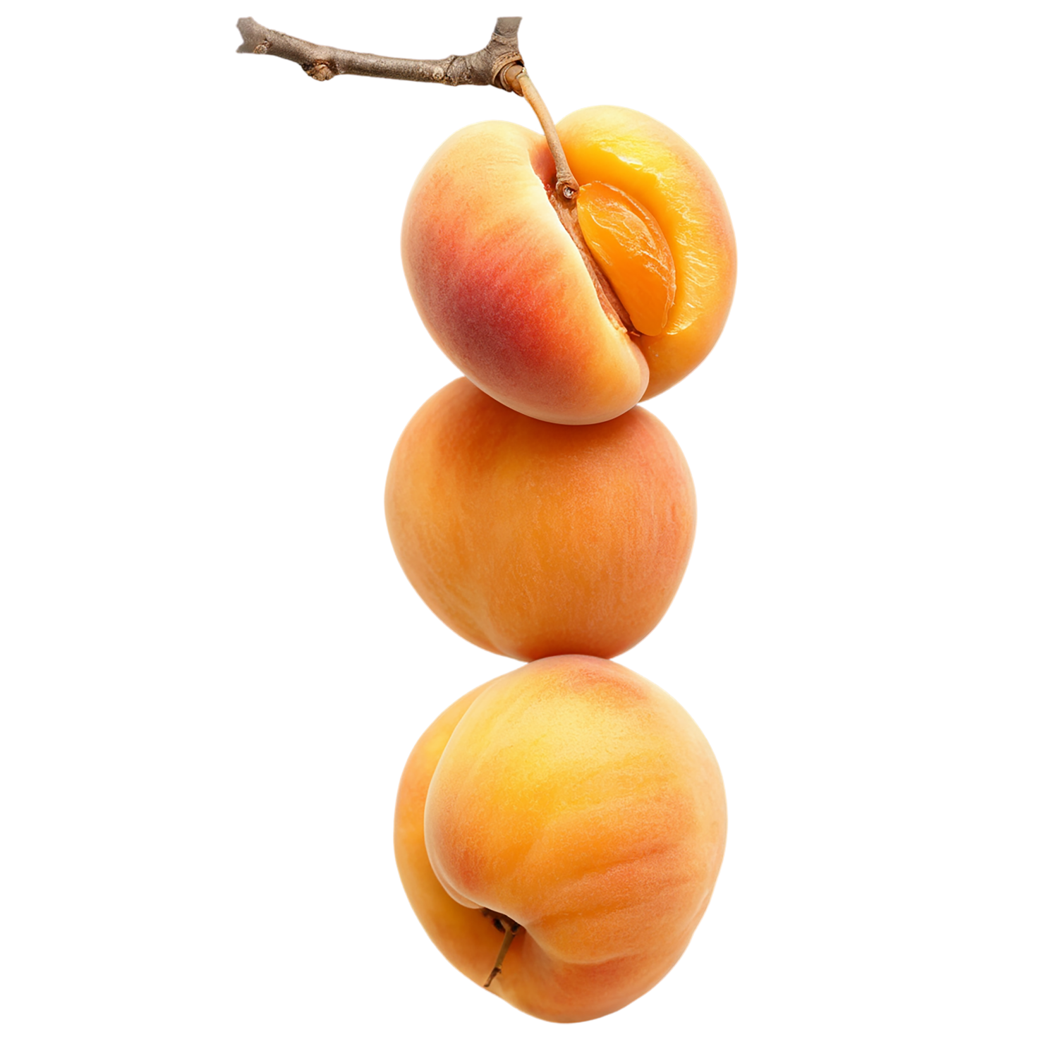 Apricot fruit isolated on transparent background #329