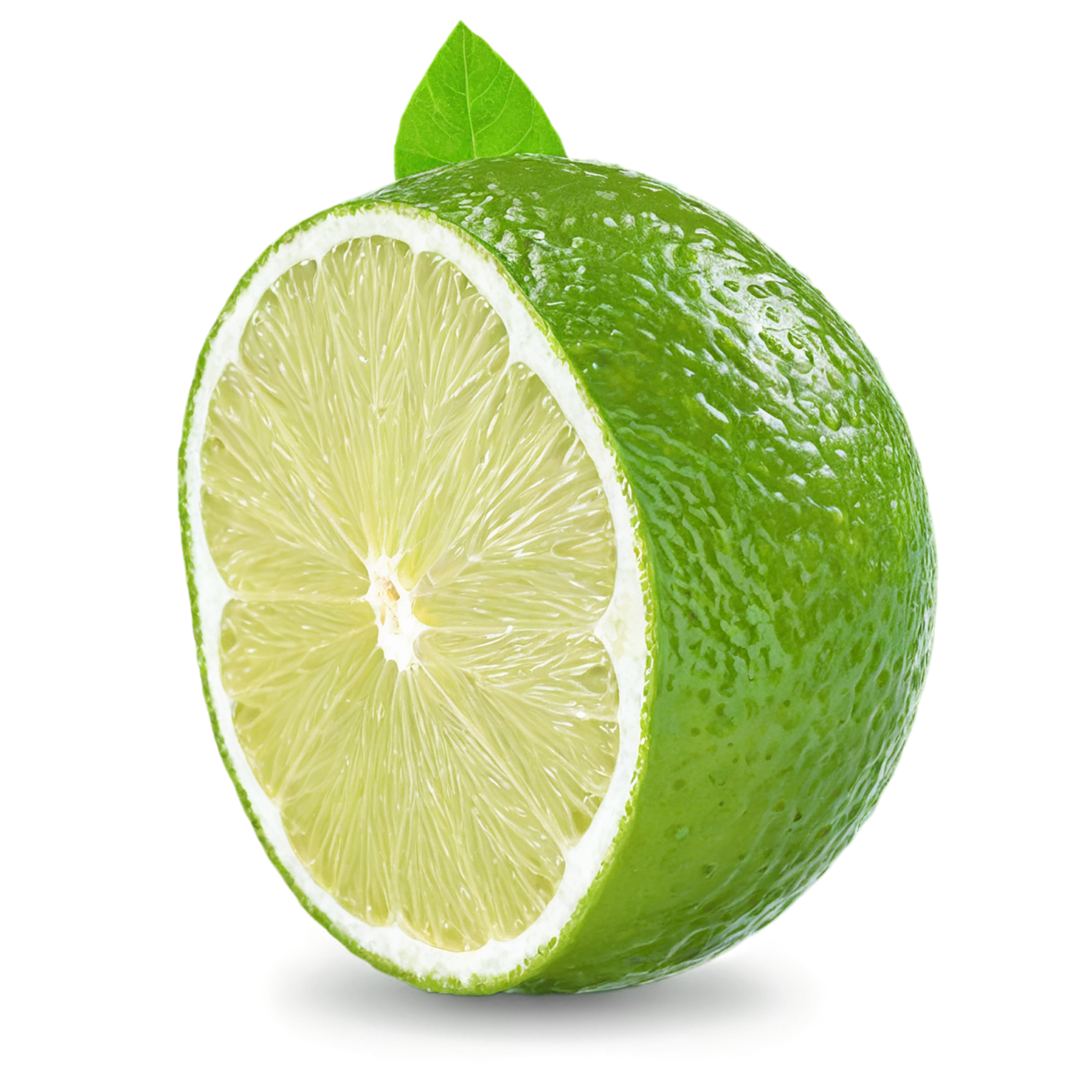 Lime fruit with leaf isolated on transparent background #999