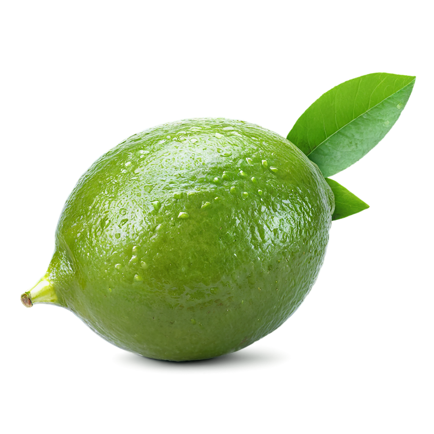 Lime fruit with leaf isolated on transparent background #1001