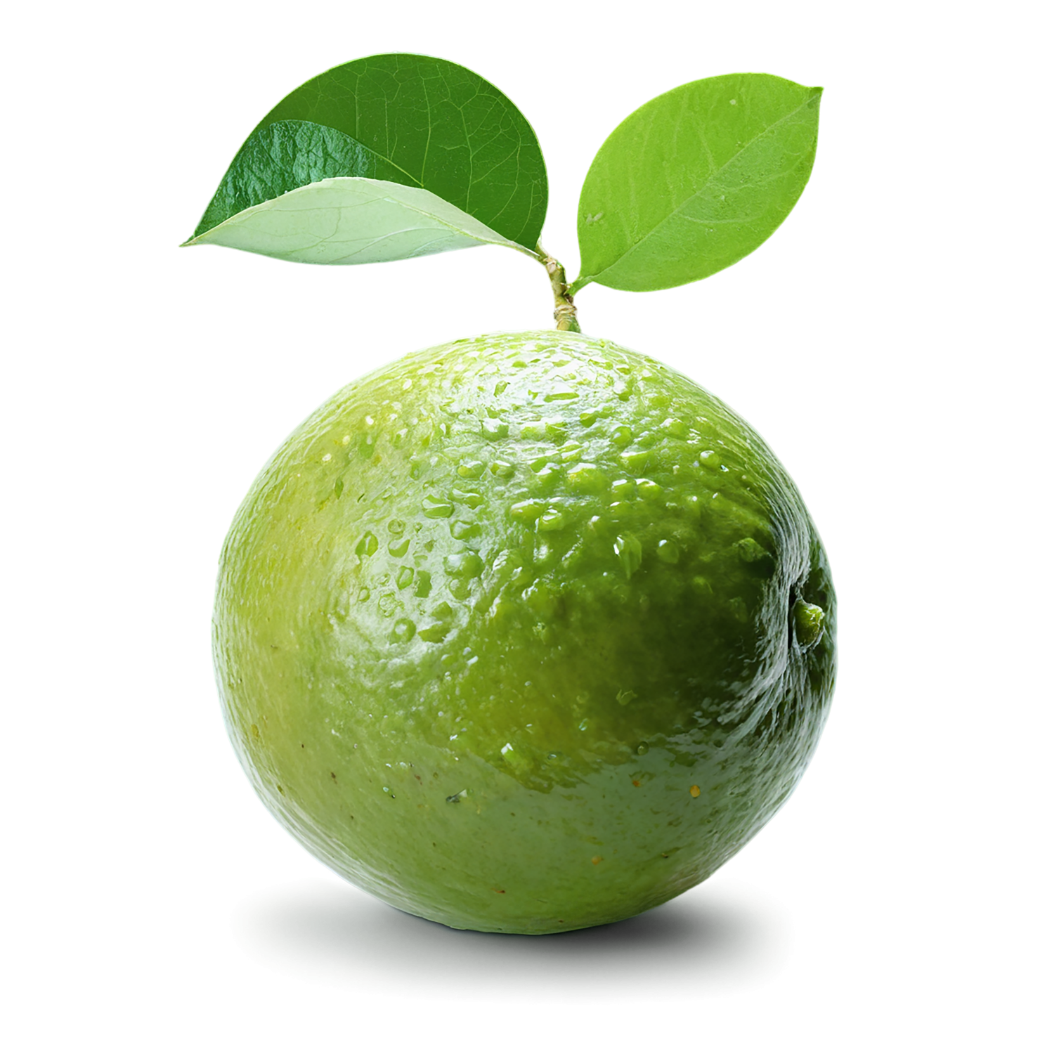 Lime fruit with leaf isolated on transparent background #1002