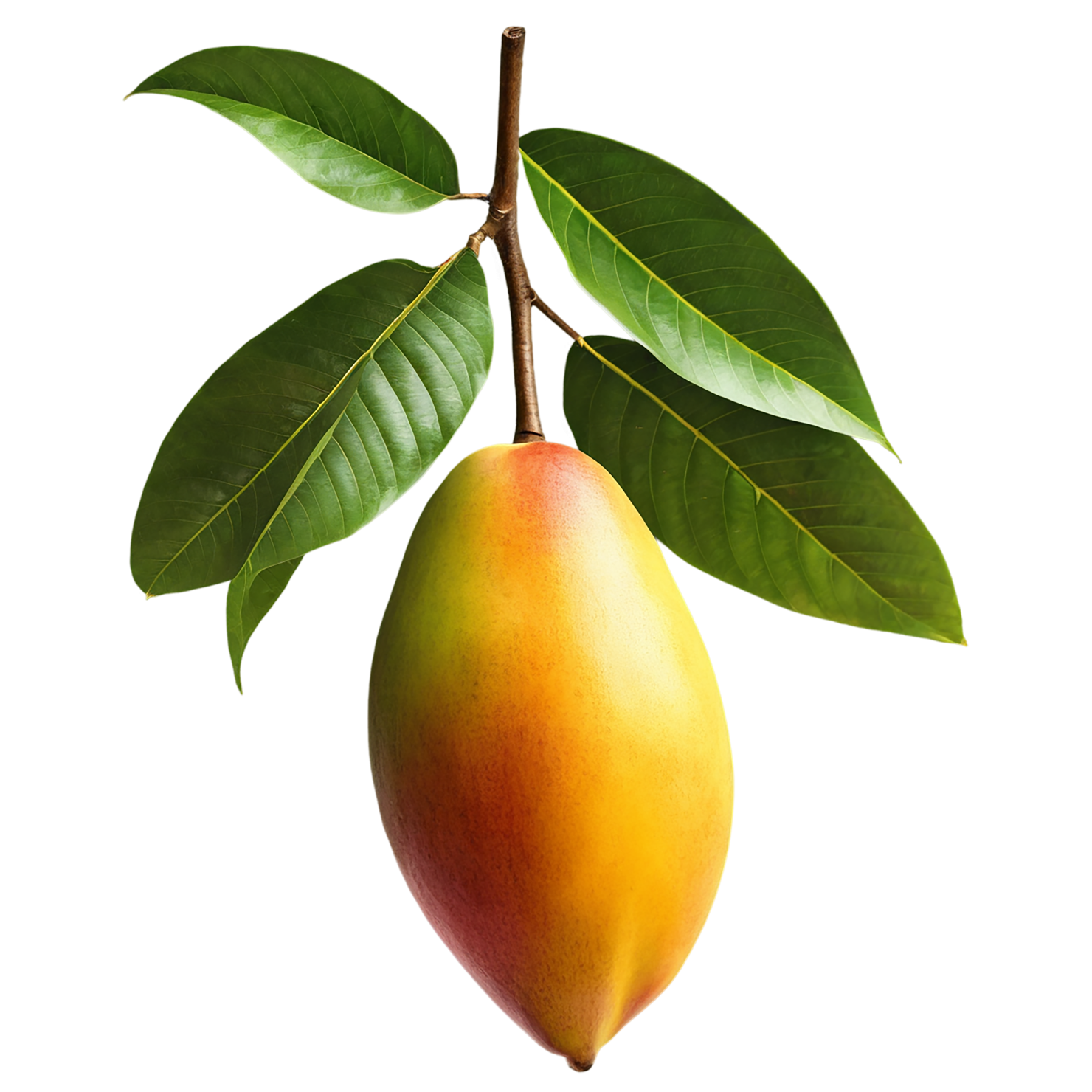 Mango fruit with leaf isolated on transparent background #1084