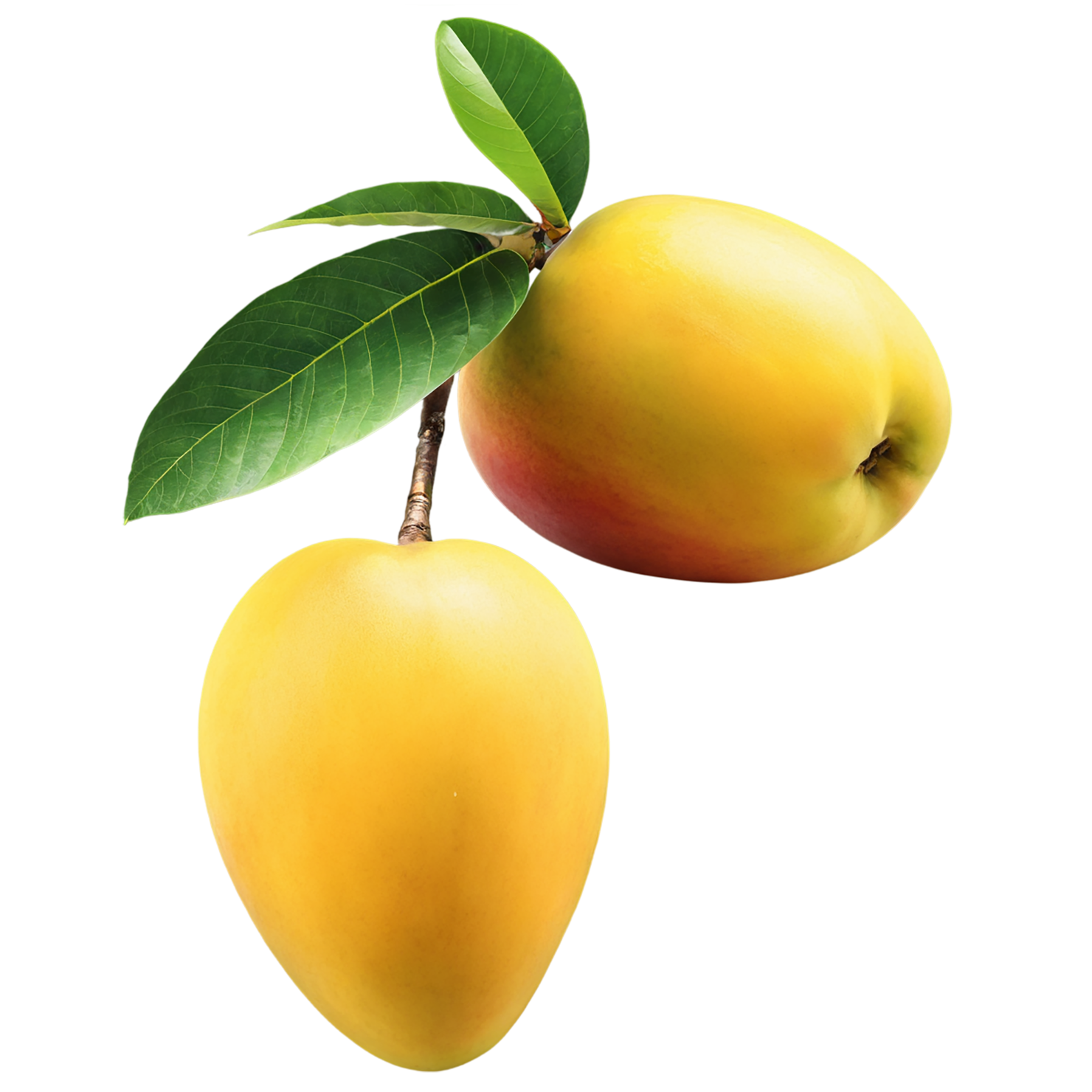 Mango fruit with leaf isolated on transparent background #1087