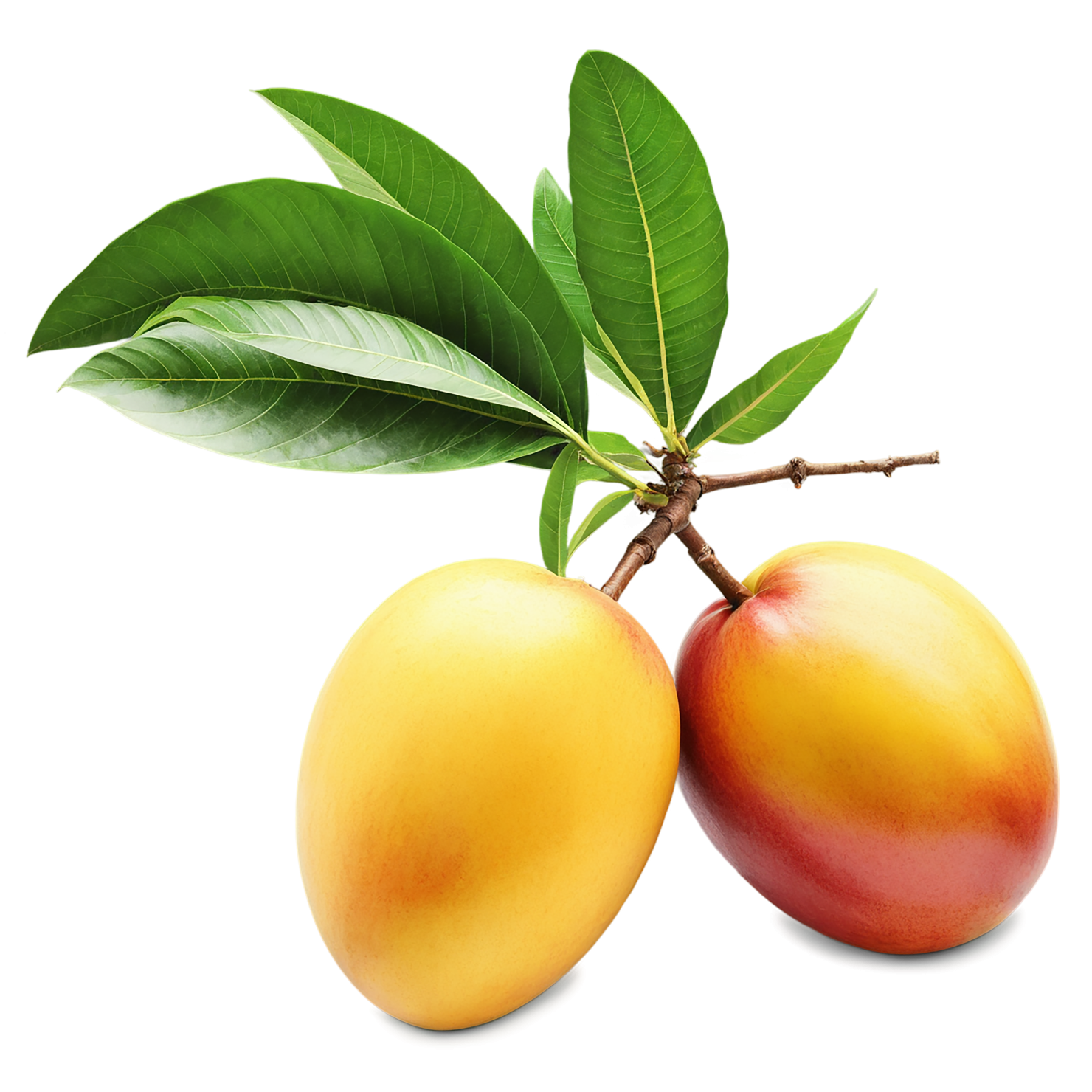 Mango fruit with leaf isolated on transparent background #1088