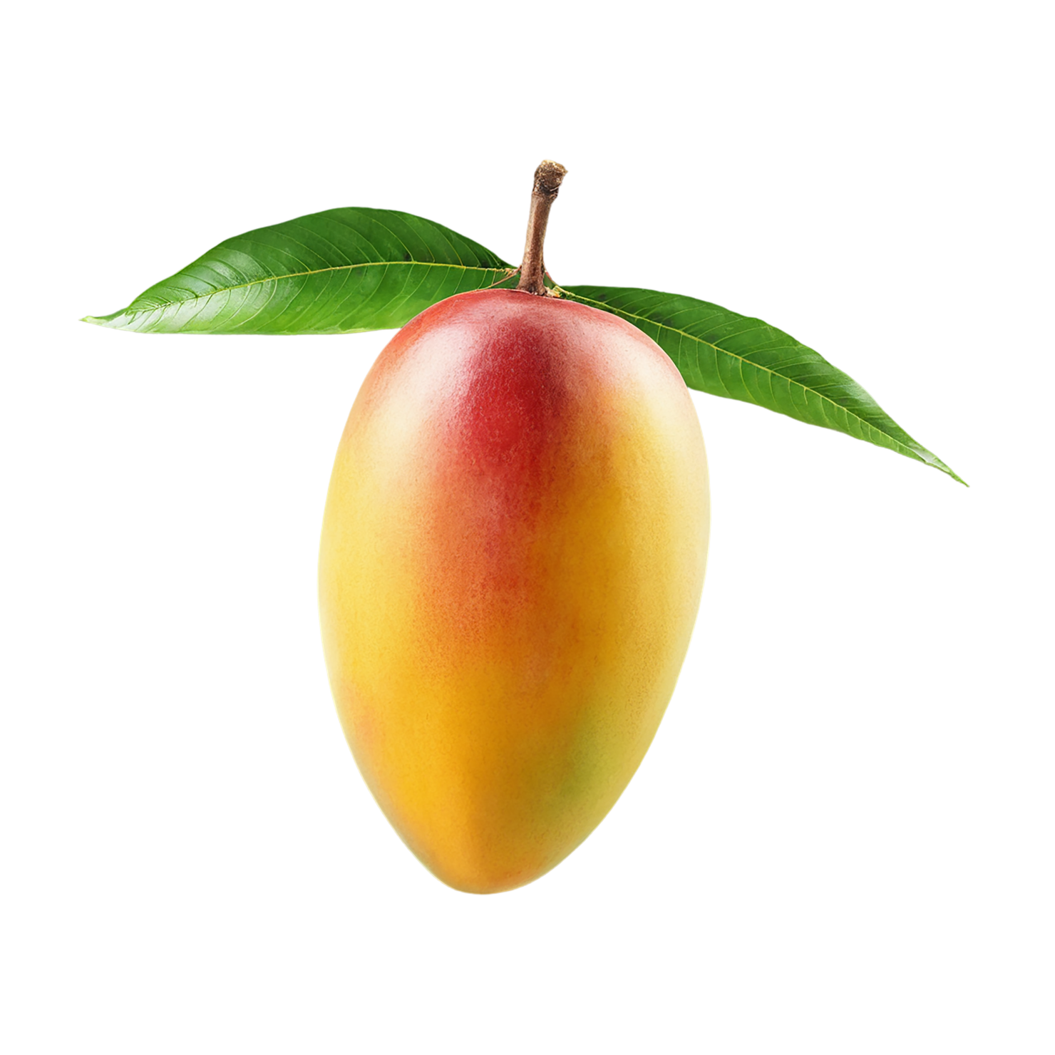 Mango fruit with leaf isolated on transparent background #1089