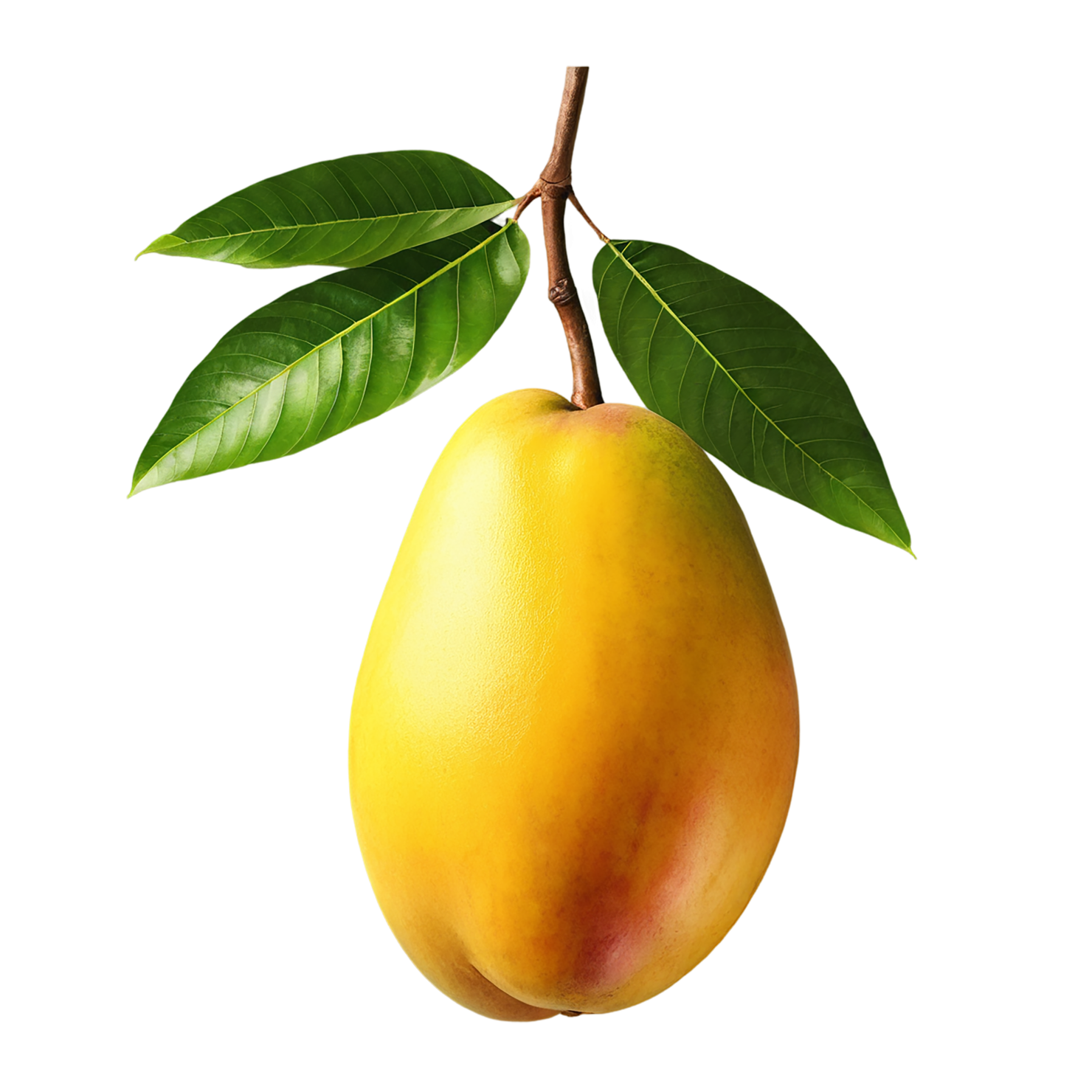 Mango fruit with leaf isolated on transparent background #1095