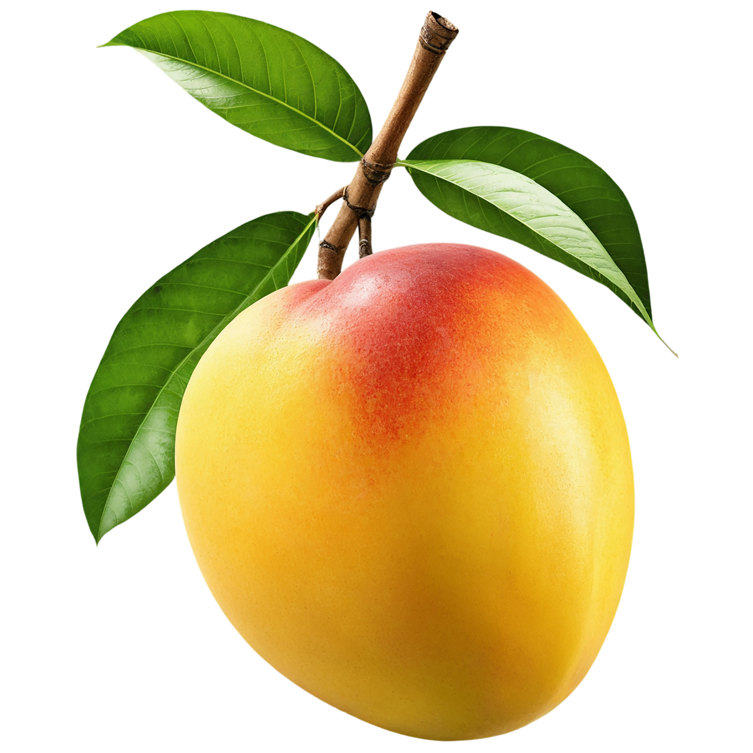 Mango fruit with leaf isolated on transparent background #1097