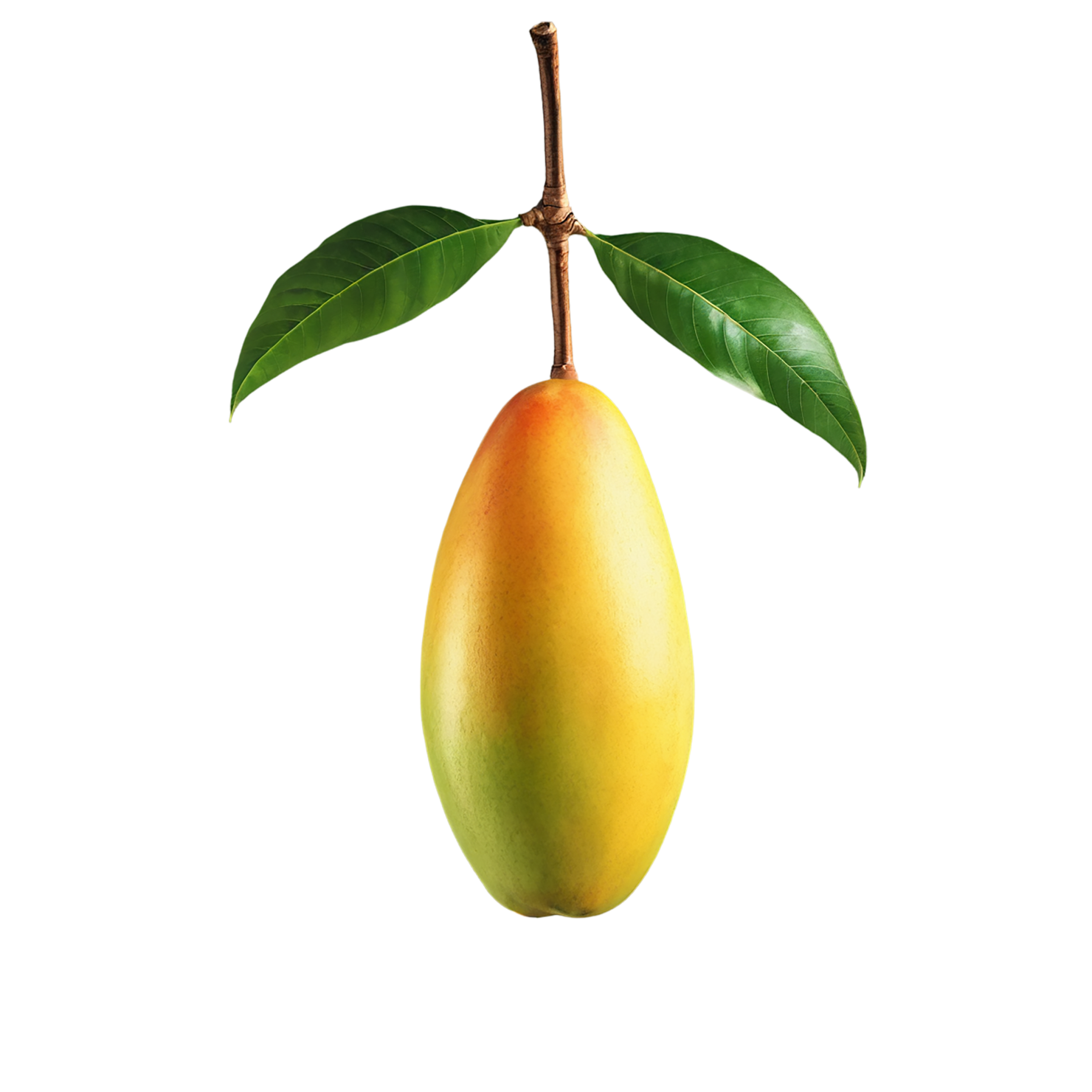 Mango fruit with leaf isolated on transparent background #1105