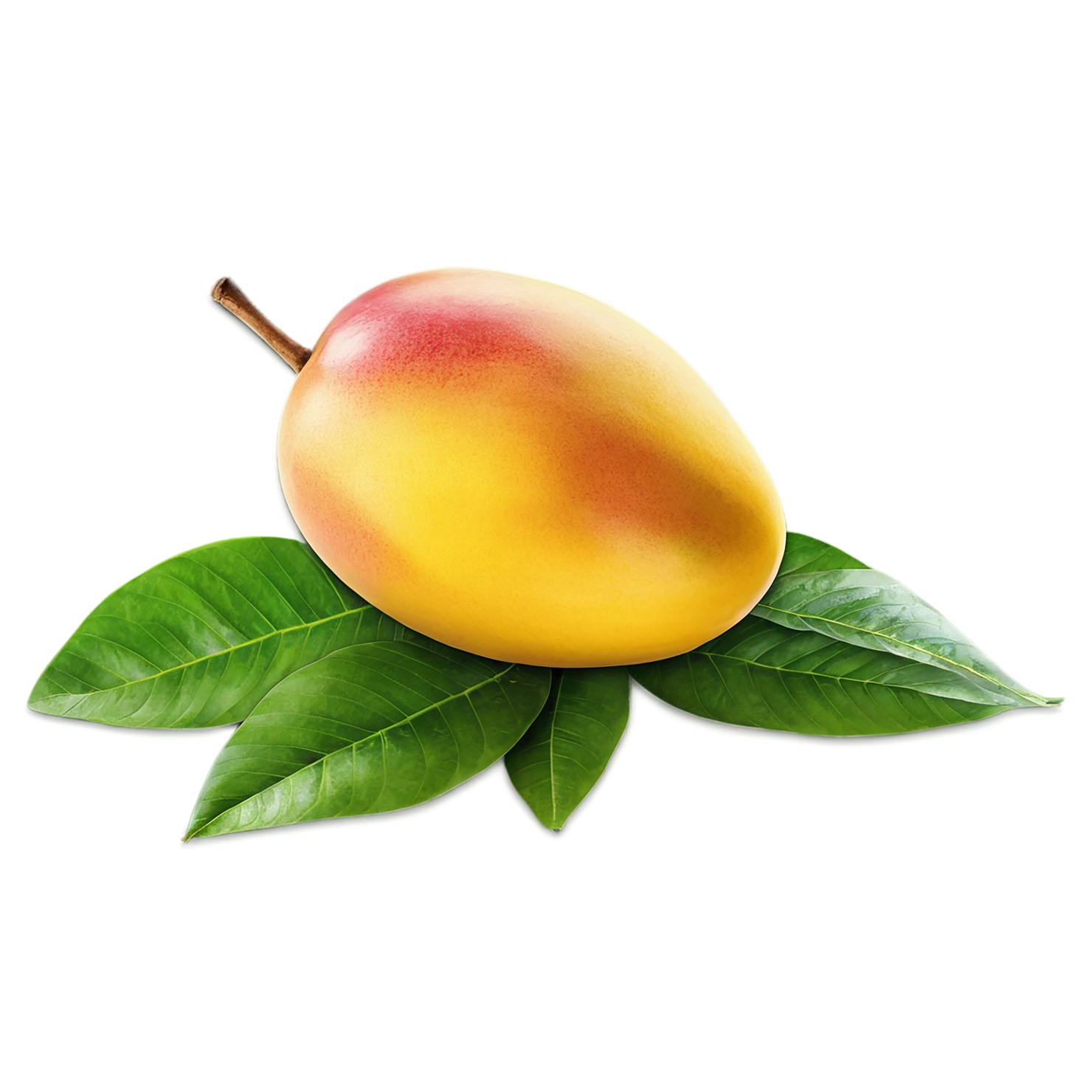 Mango fruit with leaf isolated on transparent background #1107