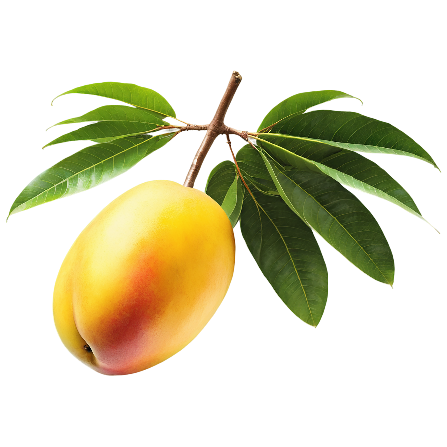 Mango fruit with leaf isolated on transparent background #1108