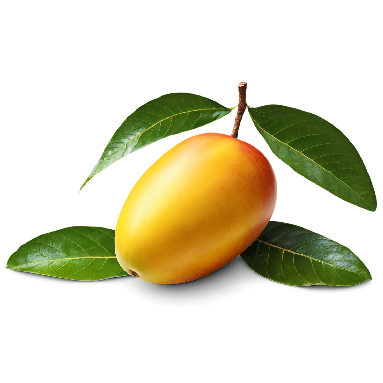 Mango fruit with leaf isolated on transparent background #1111