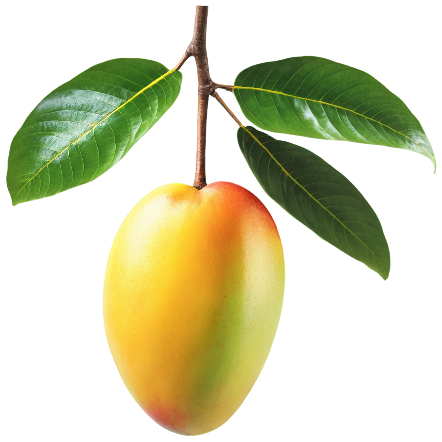 Mango fruit with leaf isolated on transparent background #1112
