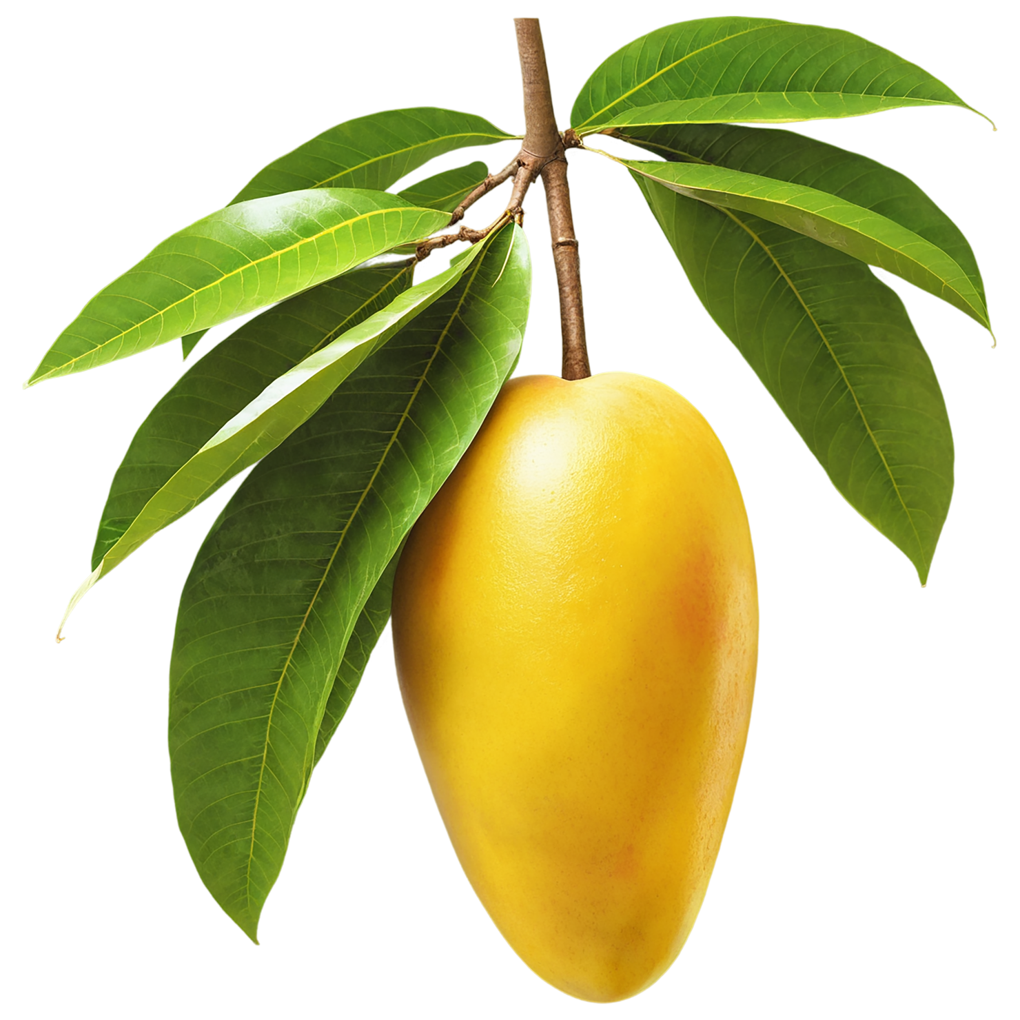 Mango fruit with leaf isolated on transparent background #1115