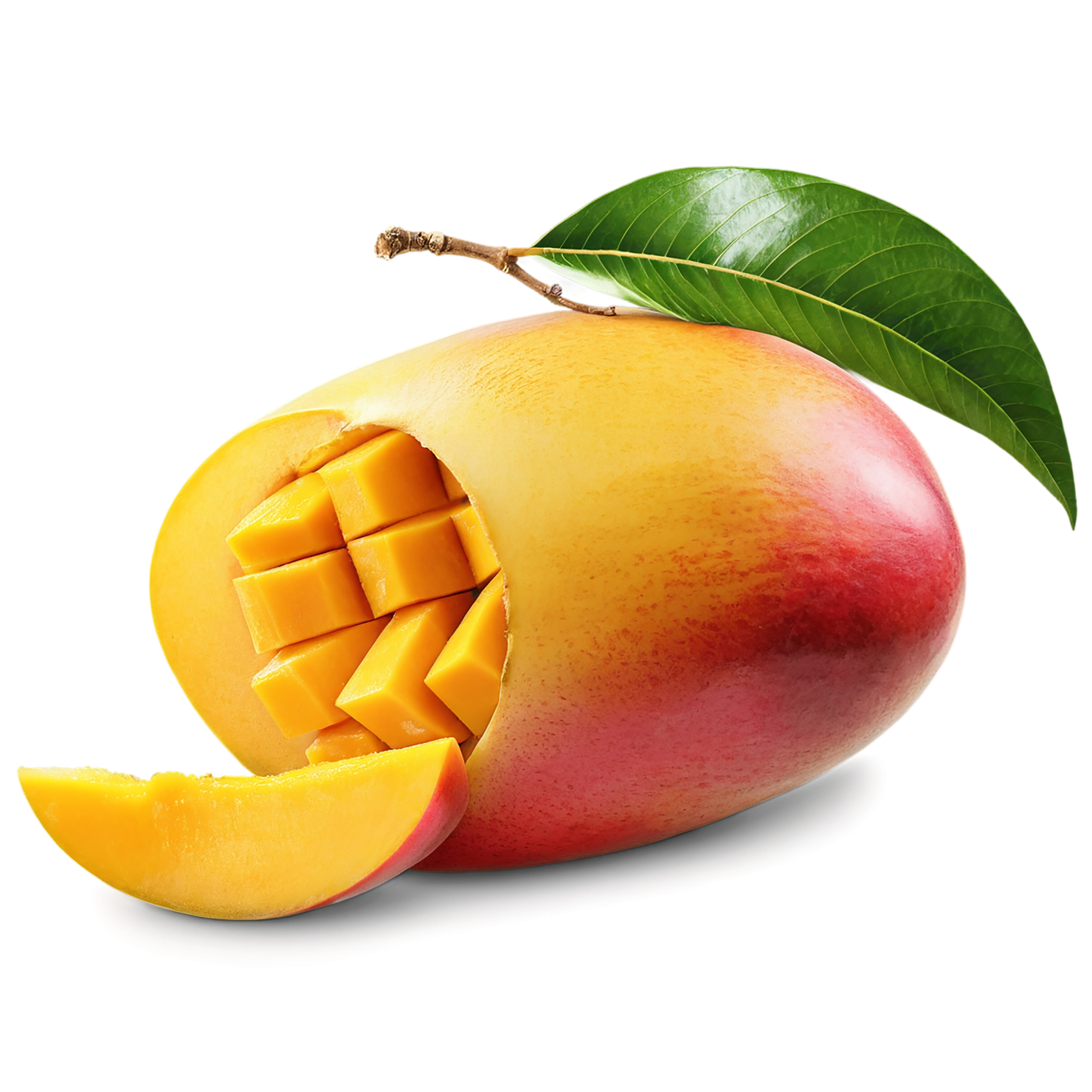 Mango fruit with leaf isolated on transparent background #1124