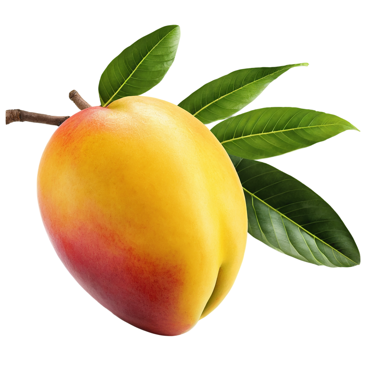Mango fruit with leaf isolated on transparent background #1126
